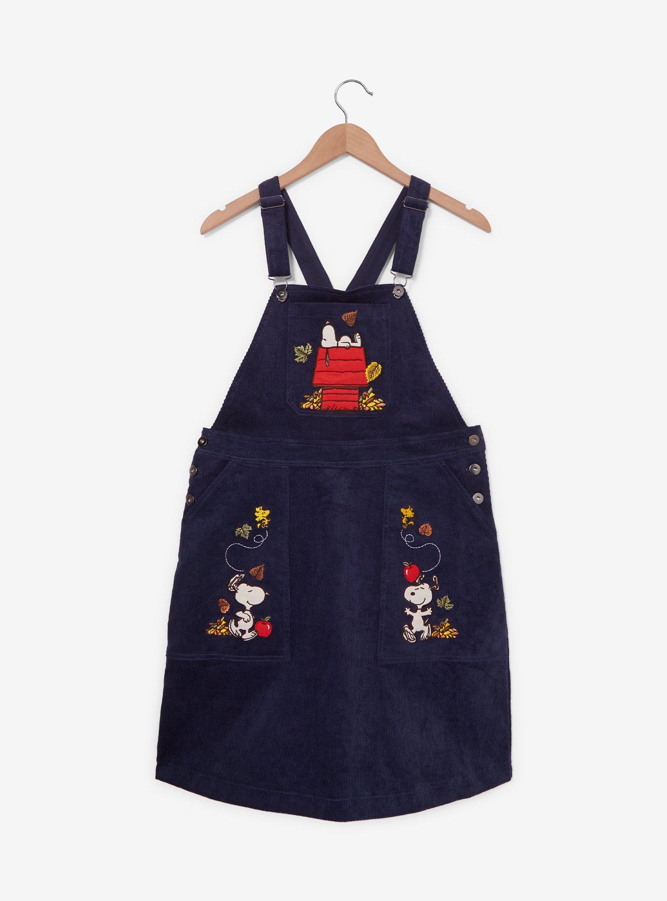 Peanuts Snoopy Fall Corduroy Overall Dress, , hi-res