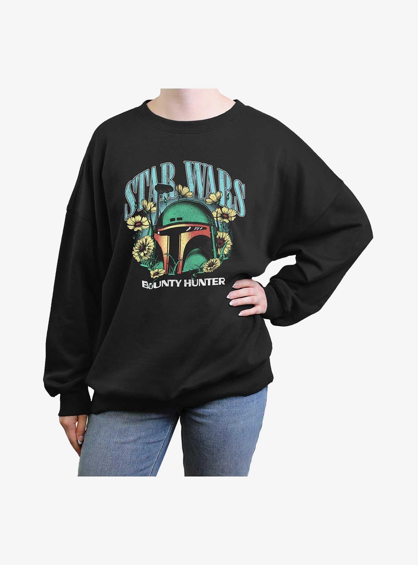 Star Wars Boba Floral Girls Oversized Sweatshirt, , hi-res