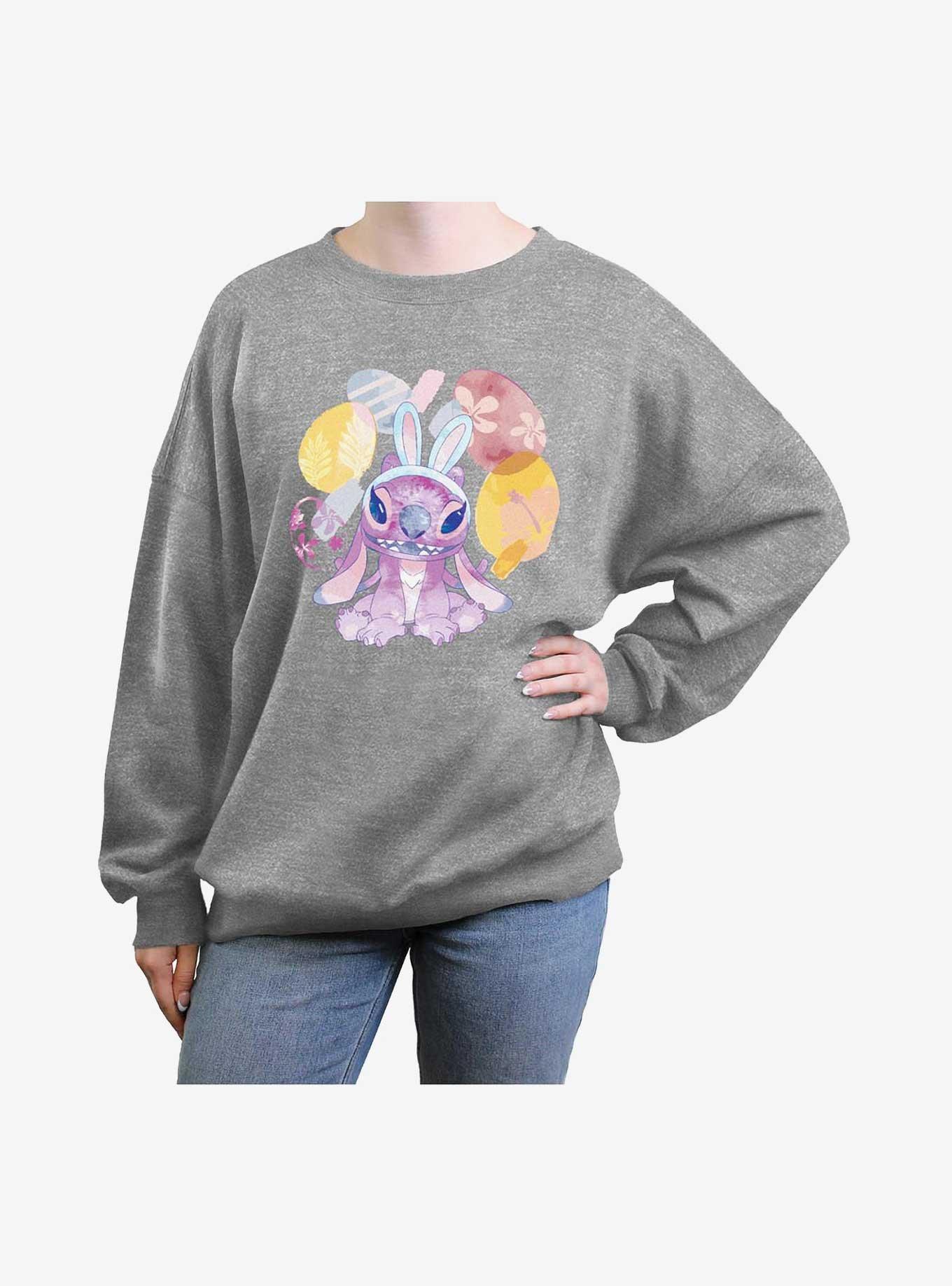 Disney Lilo & Stitch Angel Easter Eggs Girls Oversized Sweatshirt, , hi-res