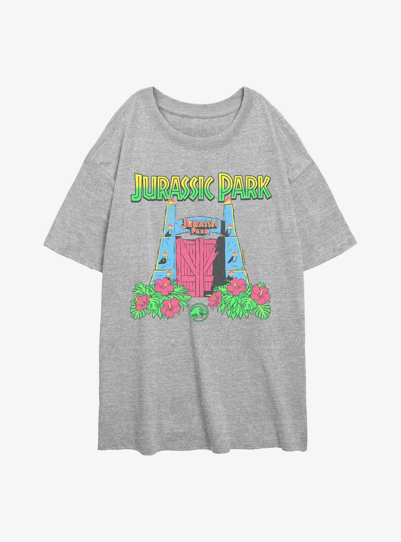 Jurassic Park 90s Tropical Gate Girls Oversized T-Shirt, , hi-res