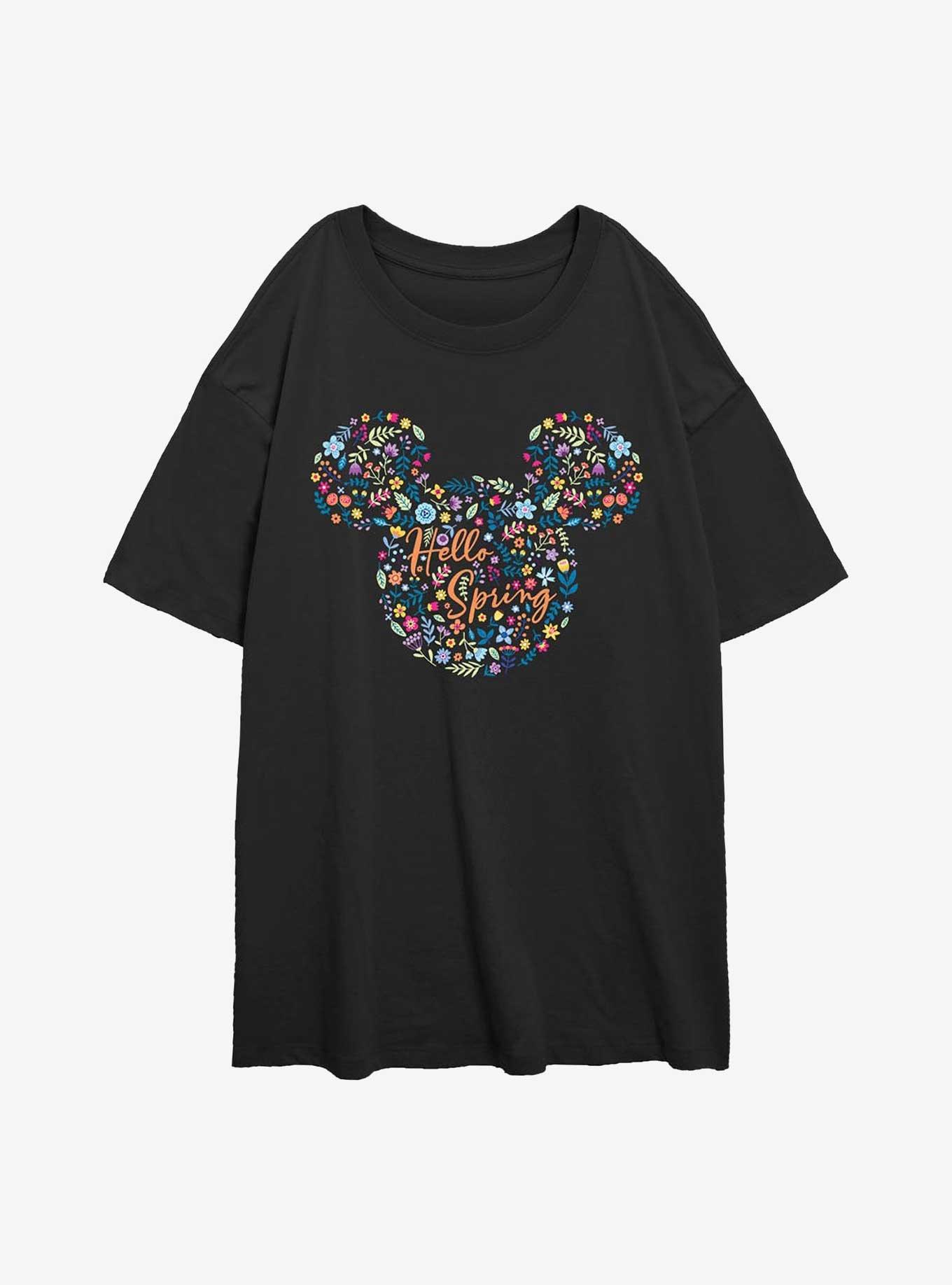 Disney Mickey Mouse Floral Ears Hello Spring Girls Oversized T-Shirt, , hi-res