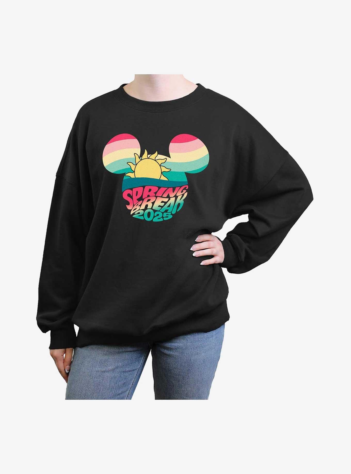 Disney Mickey Mouse Retro Spring Break 2025 Girls Oversized Sweatshirt, , hi-res