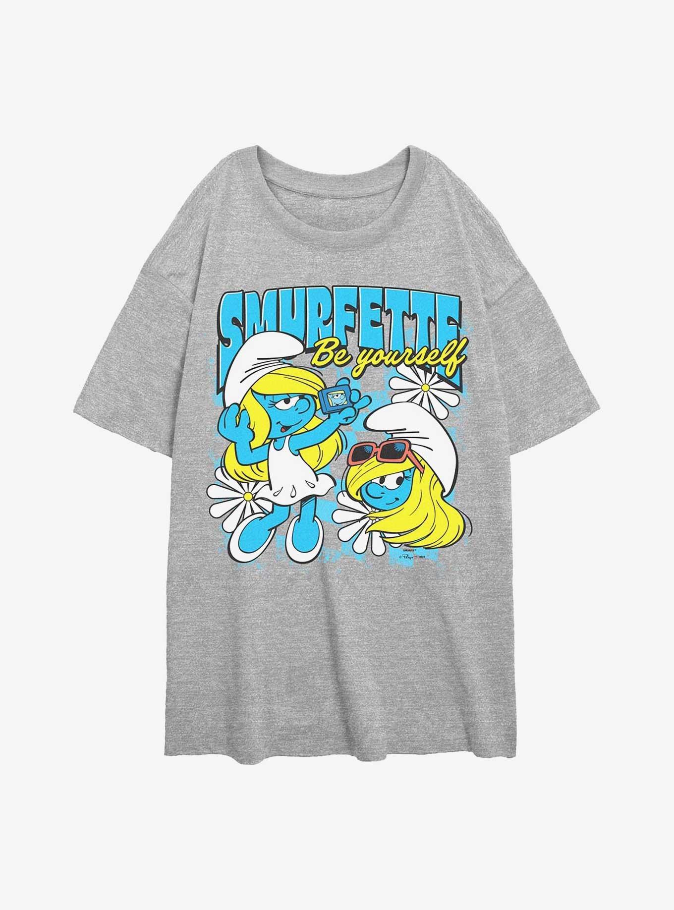The Smurfs Be Yourself Girls Oversized T-Shirt, ATH HTR, hi-res