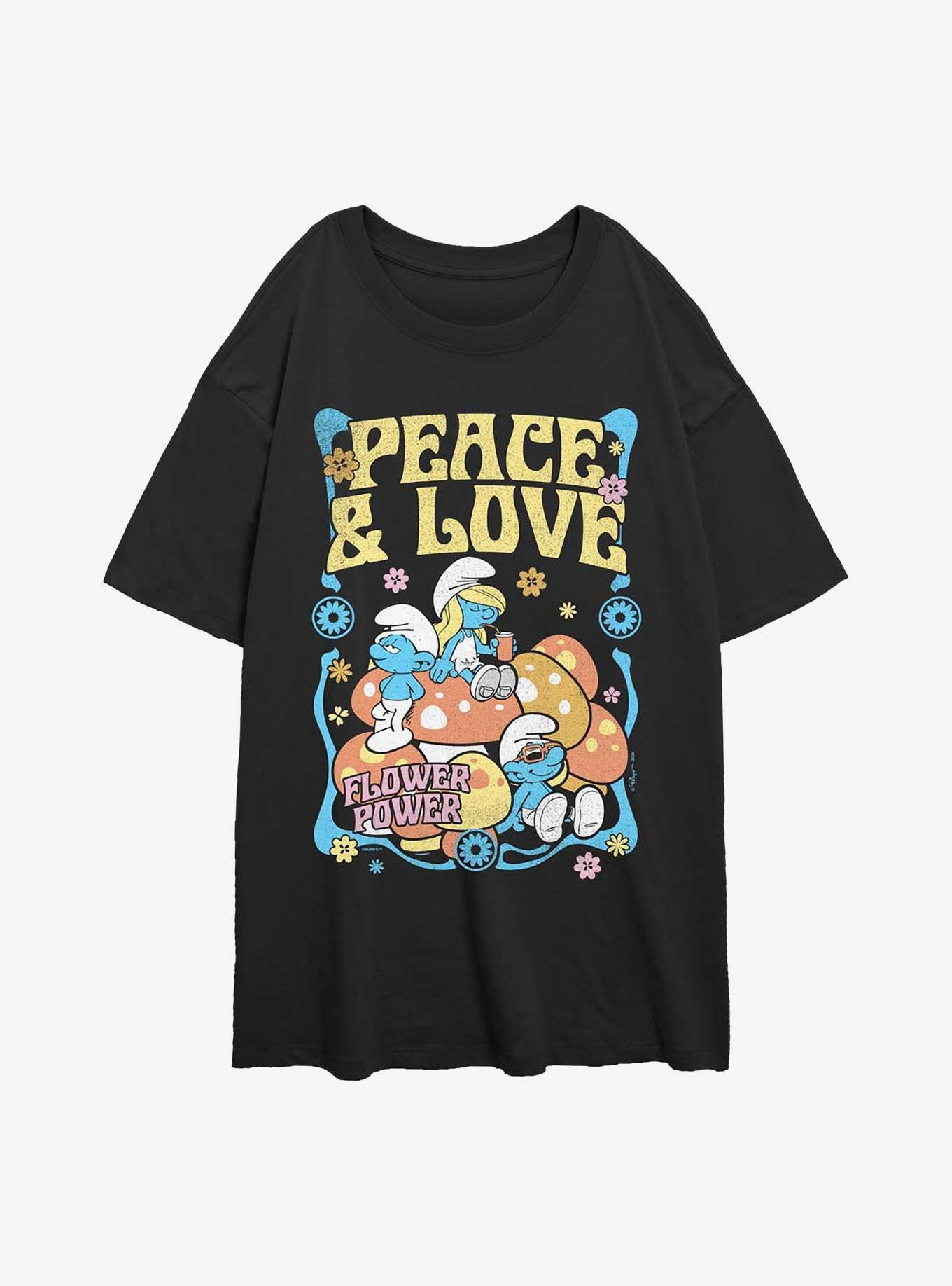 The Smurfs Flower Power Girls Oversized T-Shirt, , hi-res