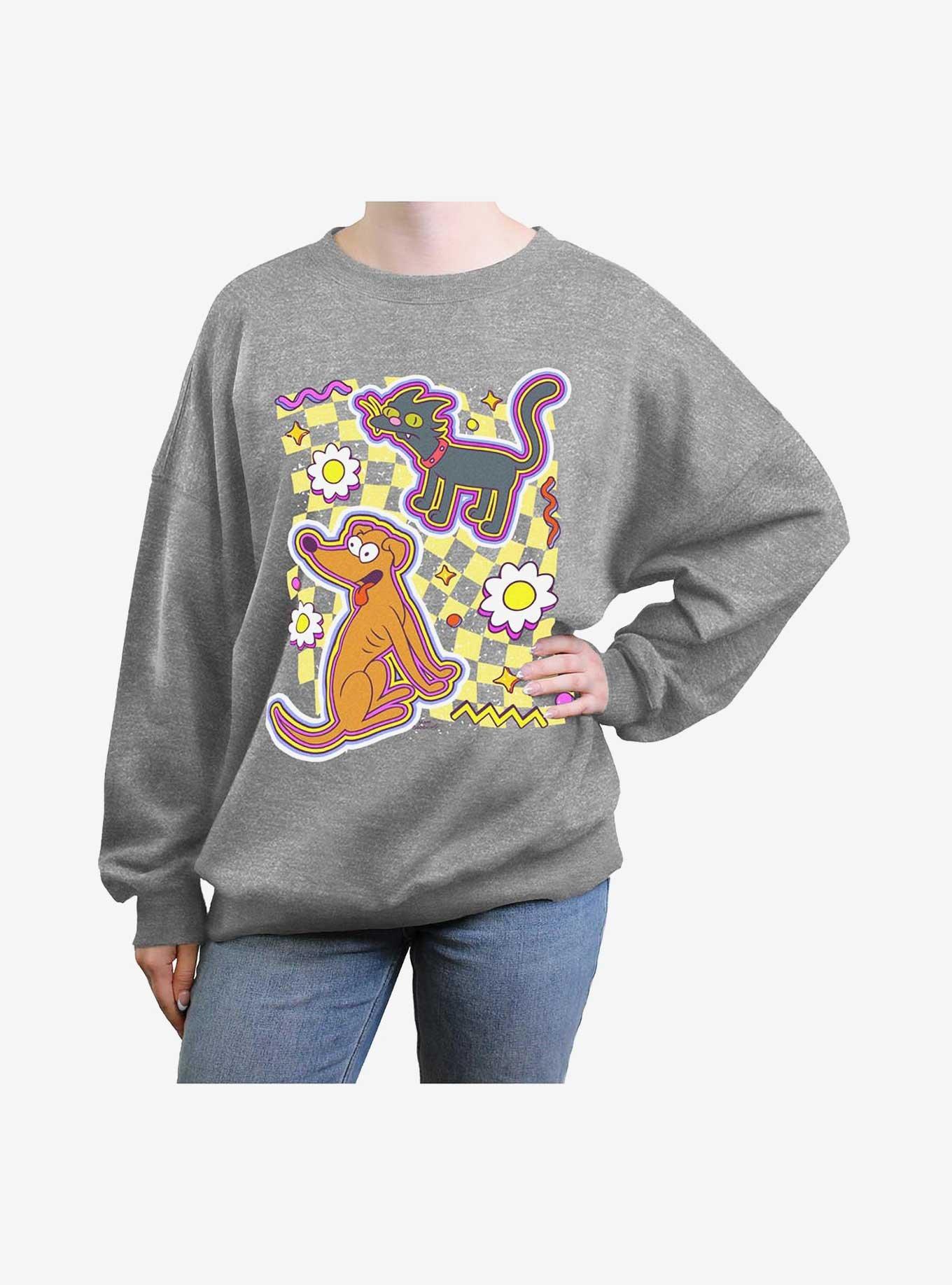 The Simpsons Cat Dog Girls Oversized Sweatshirt, , hi-res