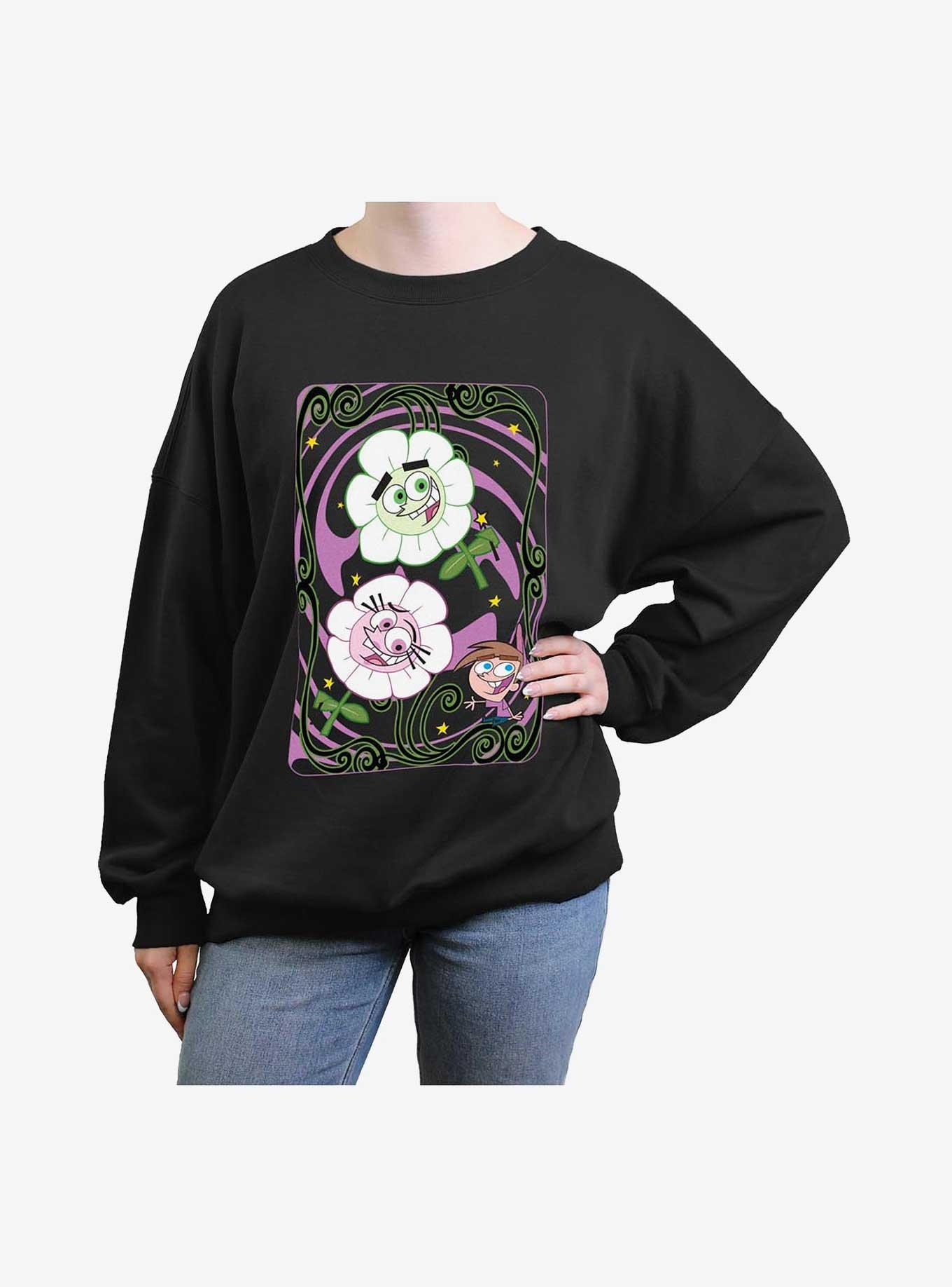 Nickelodeon Fairly Odd Parents Flower Girls Oversized Sweatshirt, , hi-res