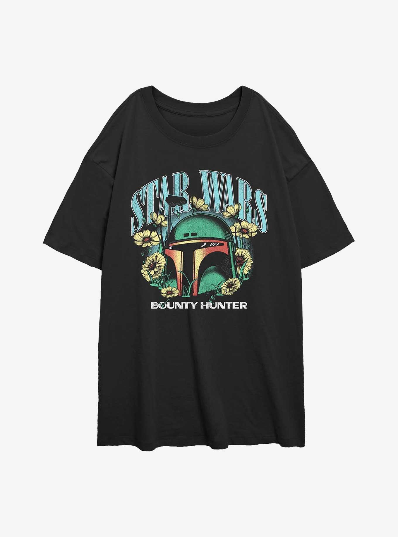 Star Wars Boba Floral Girls Oversized T-Shirt