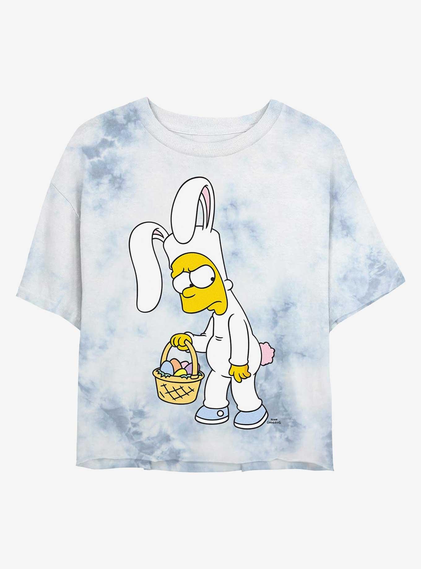 The Simpsons Bunny Bart Girls Tie-Dye Crop T-Shirt, , hi-res