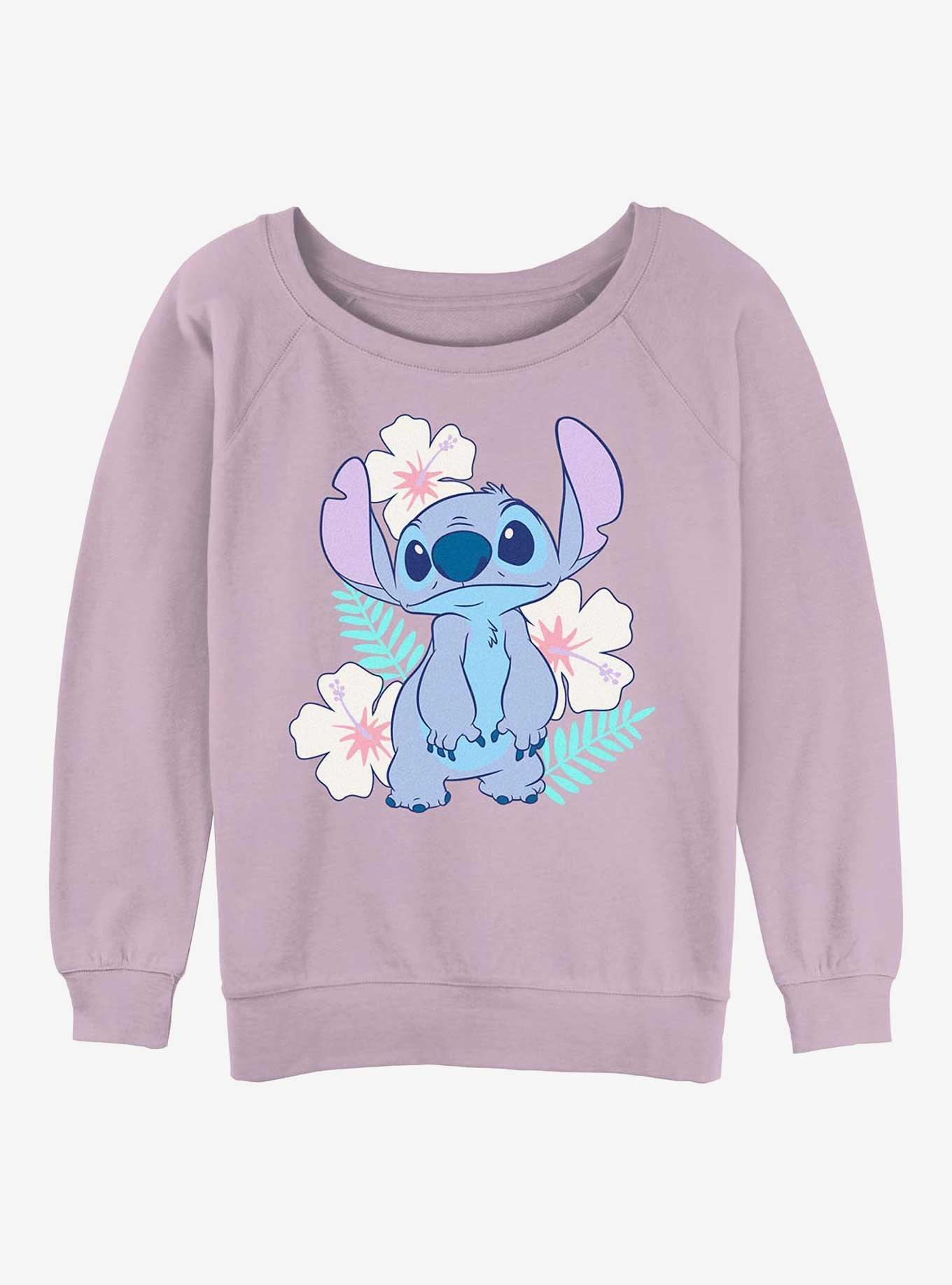 Disney Lilo & Stitch Floral Girls Slouchy Sweatshirt, , hi-res