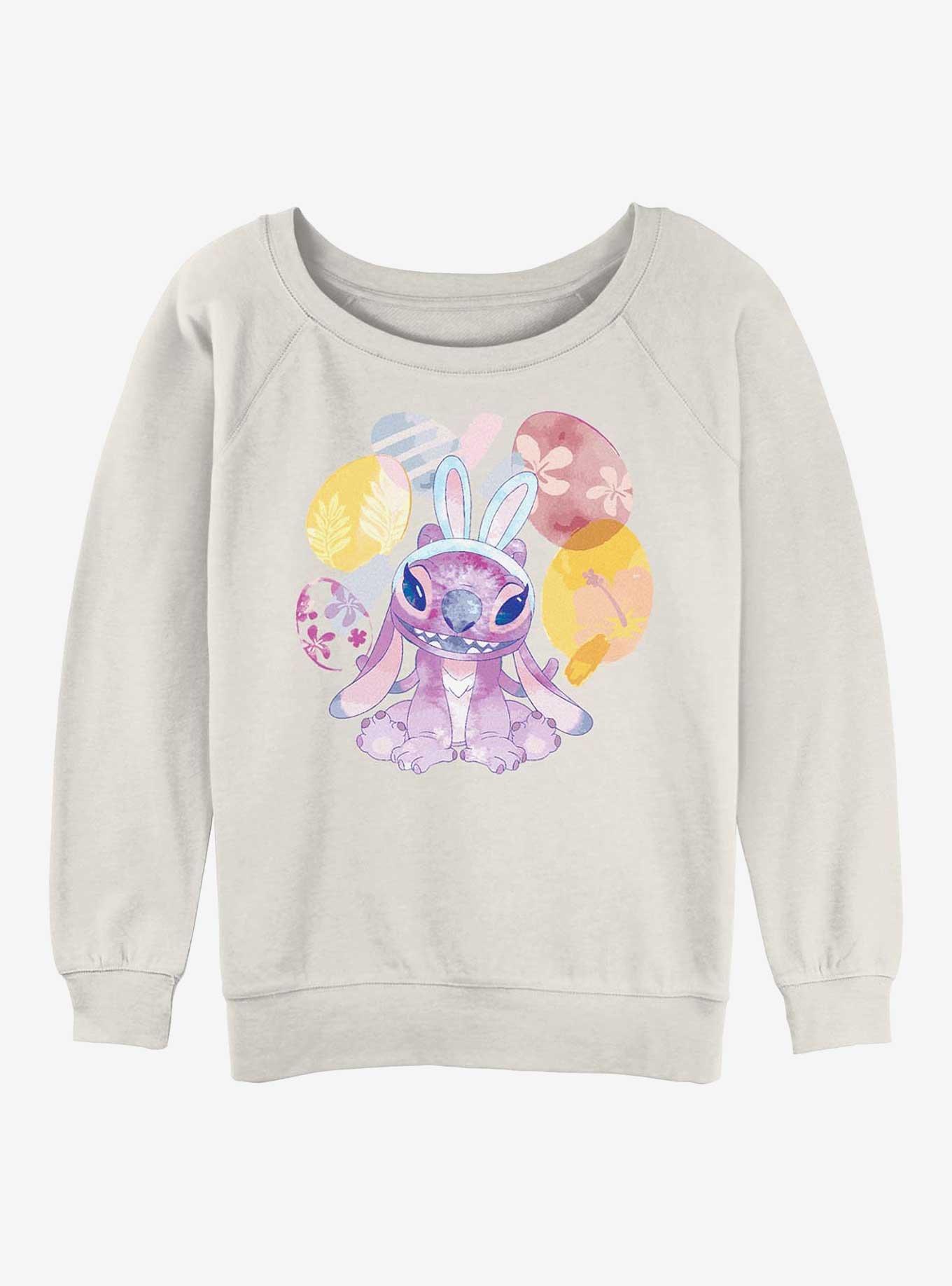 Disney Lilo & Stitch Angel Easter Eggs Girls Slouchy Sweatshirt, , hi-res