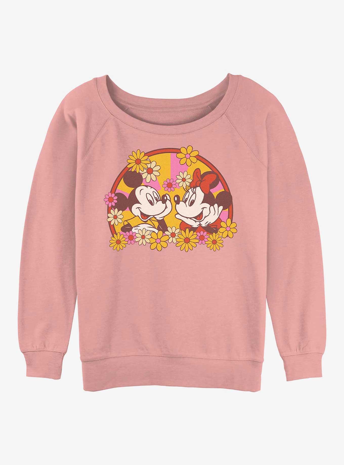 Disney Mickey Mouse With Minnie Mouse Love Bloom Girls Slouchy Sweatshirt, , hi-res