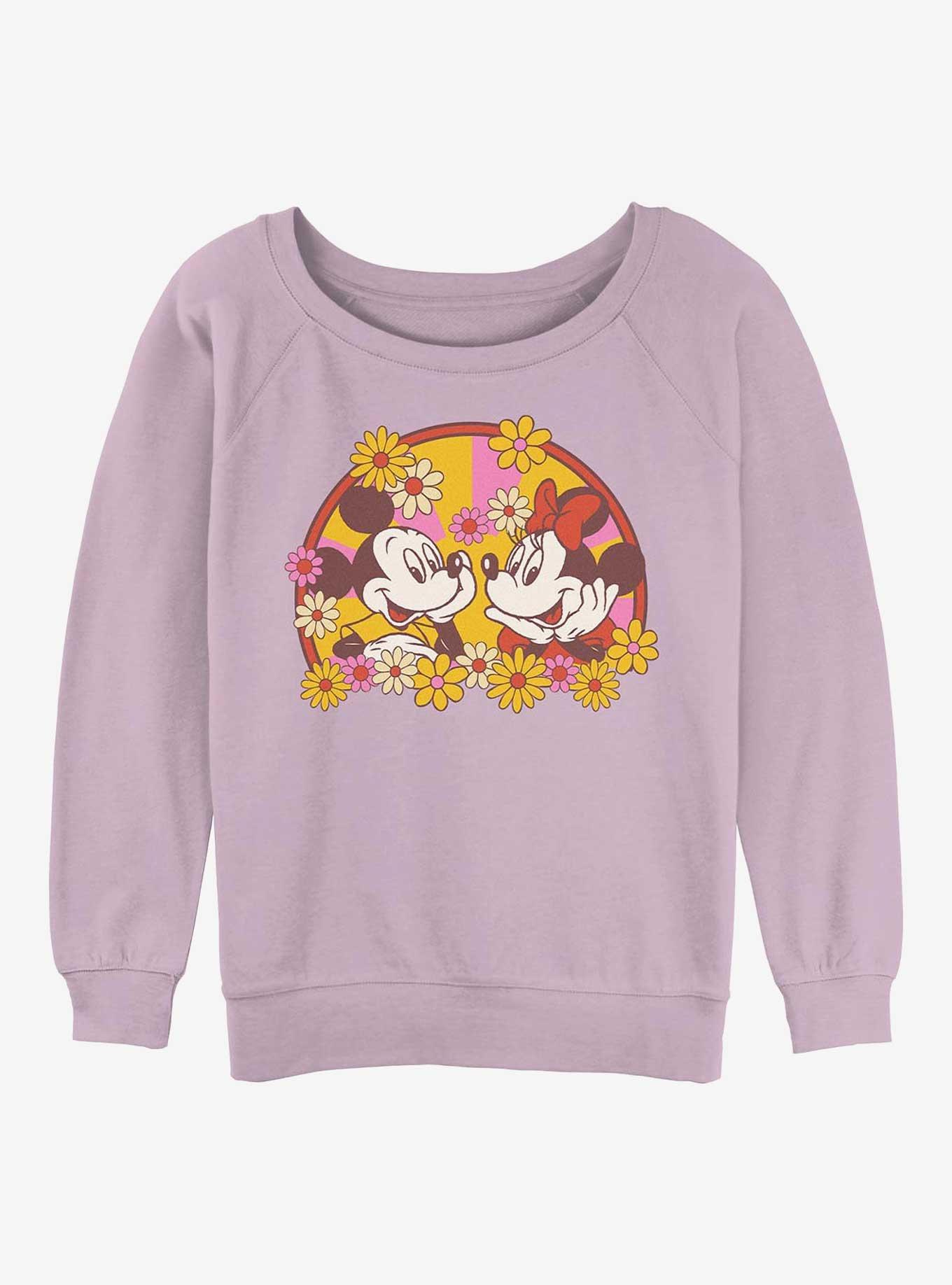 Disney Mickey Mouse With Minnie Mouse Love Bloom Girls Slouchy Sweatshirt, , hi-res