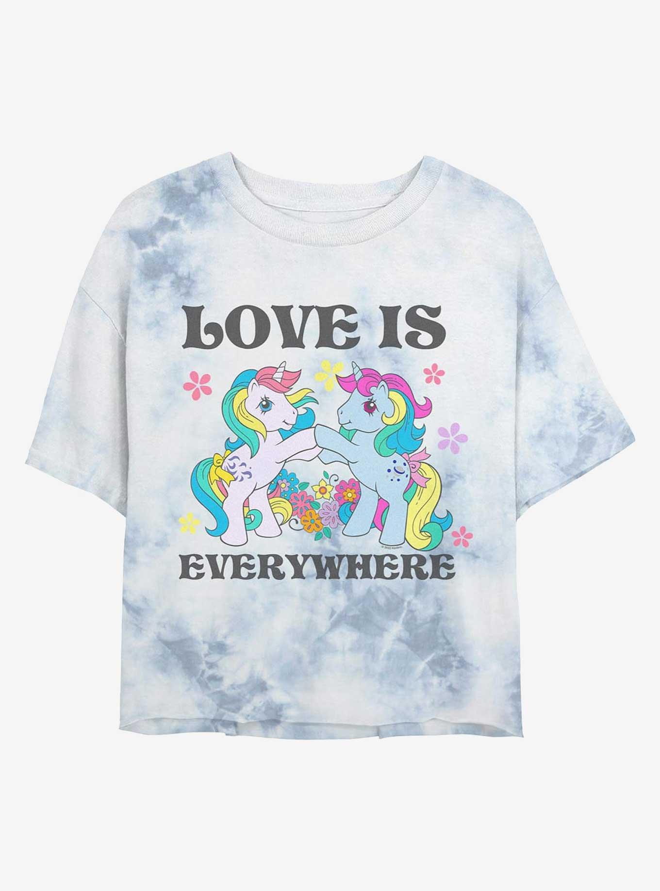 My Little Pony Love Is Everywhere Girls Tie-Dye Crop T-Shirt, , hi-res