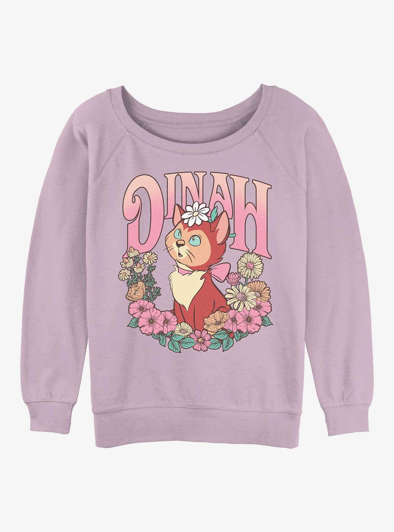 Disney Alice in Wonderland Dinah Floral Wreath Girls Slouchy Sweatshirt, , hi-res