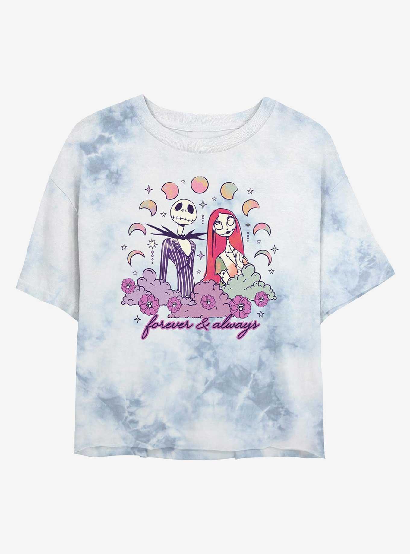 Disney The Nightmare Before Christmas Forever And Always Girls Tie-Dye Crop T-Shirt, , hi-res