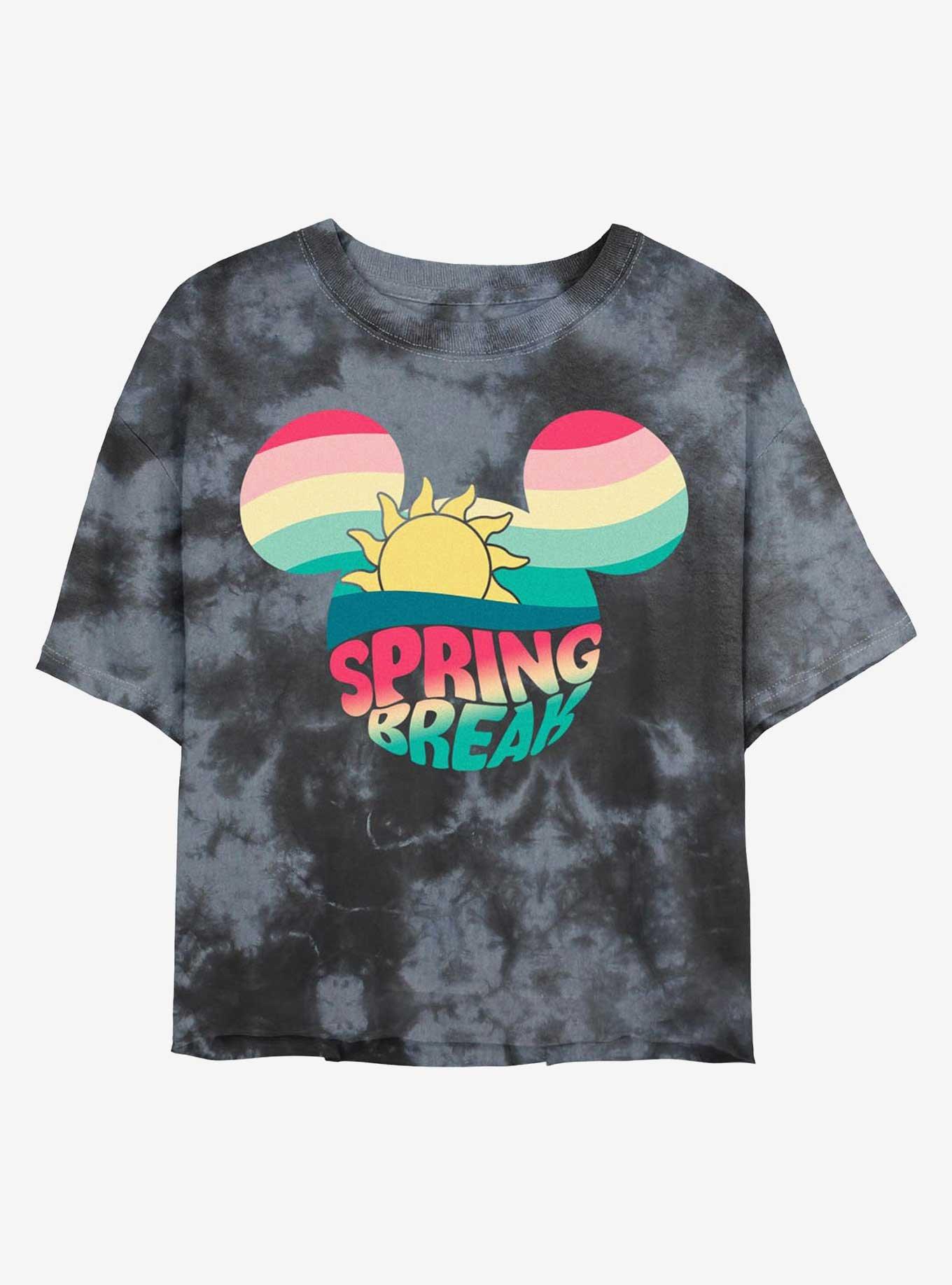 Disney Mickey Mouse Retro Spring Break Girls Tie-Dye Crop T-Shirt, , hi-res