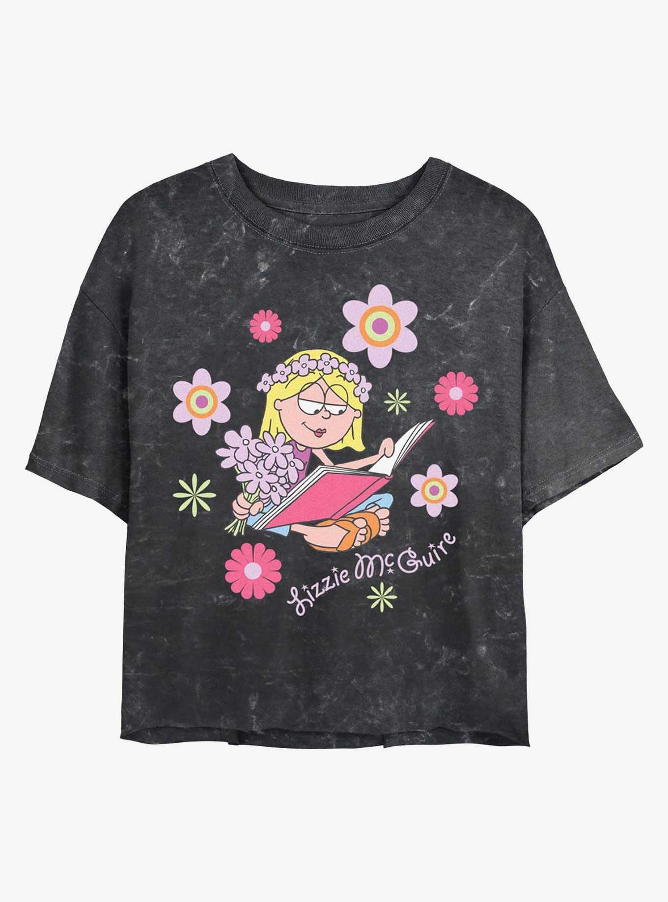 Disney Lizzie McGuire Groovy Lizzie Girls Mineral Wash Crop T-Shirt, , hi-res