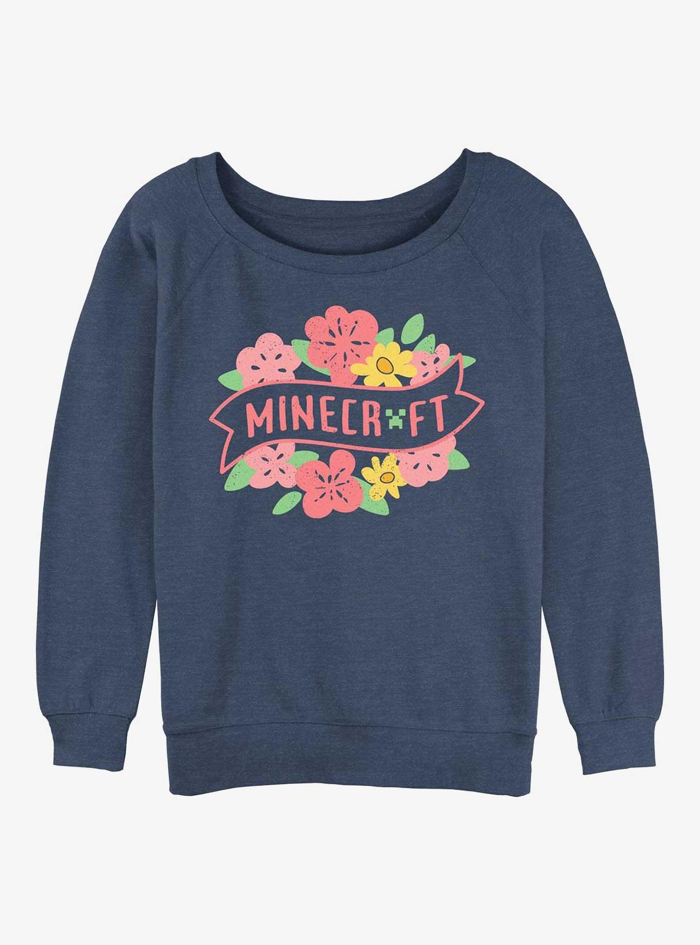 Minecraft Spring Flowers Girls Slouchy Sweatshirt, , hi-res