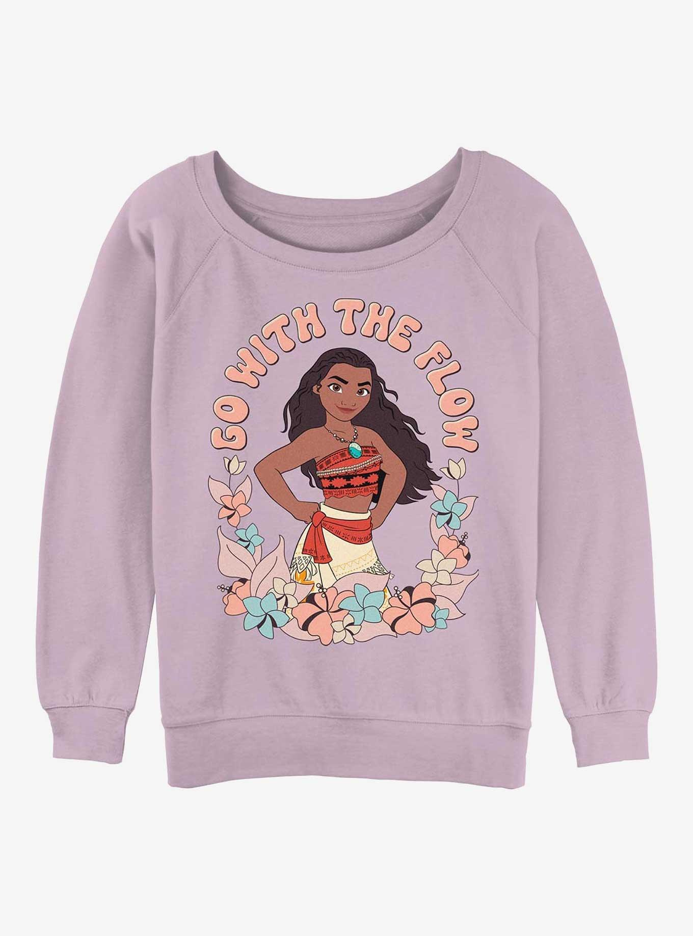 Disney Moana Go With The Flow Girls Slouchy Sweatshirt, , hi-res