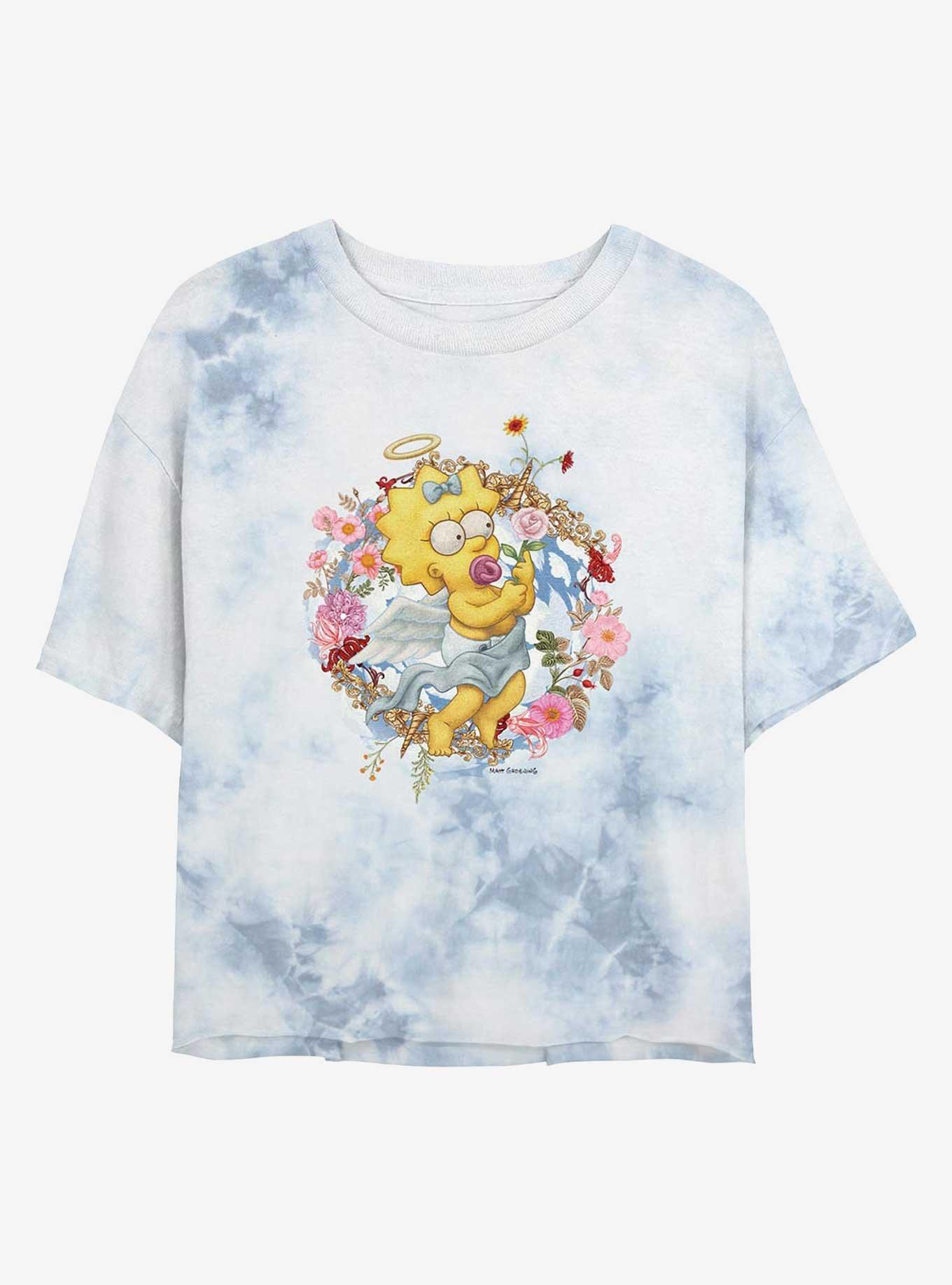 The Simpsons Cherub Maggie Girls Tie-Dye Crop T-Shirt, , hi-res