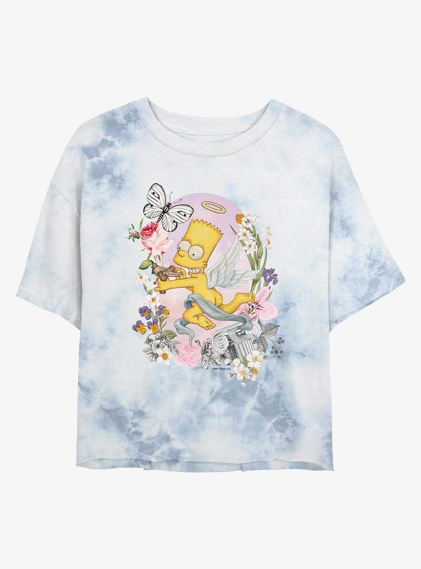 The Simpsons Cherub Bart Girls Tie-Dye Crop T-Shirt, , hi-res