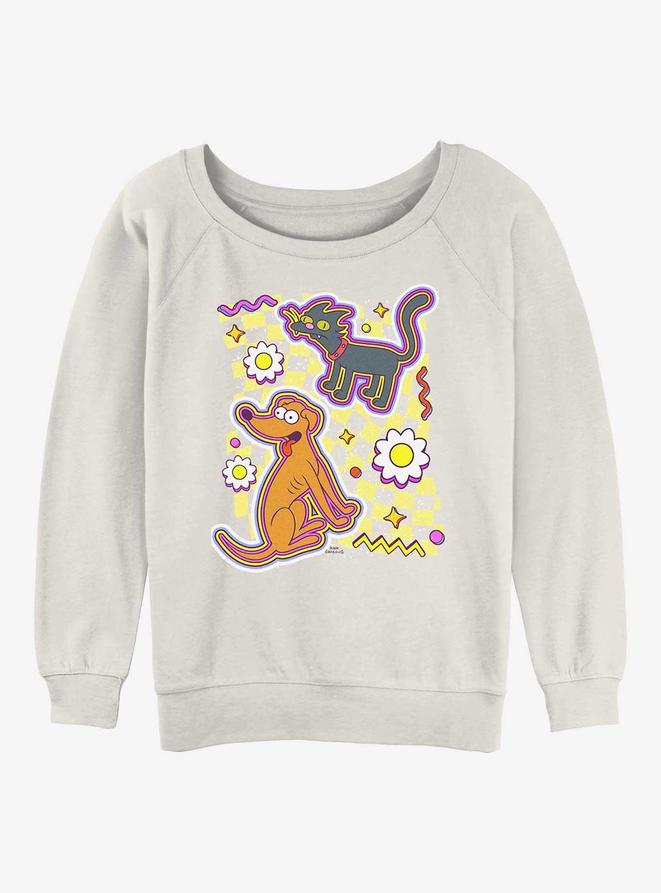 The Simpsons Cat Dog Girls Slouchy Sweatshirt, , hi-res