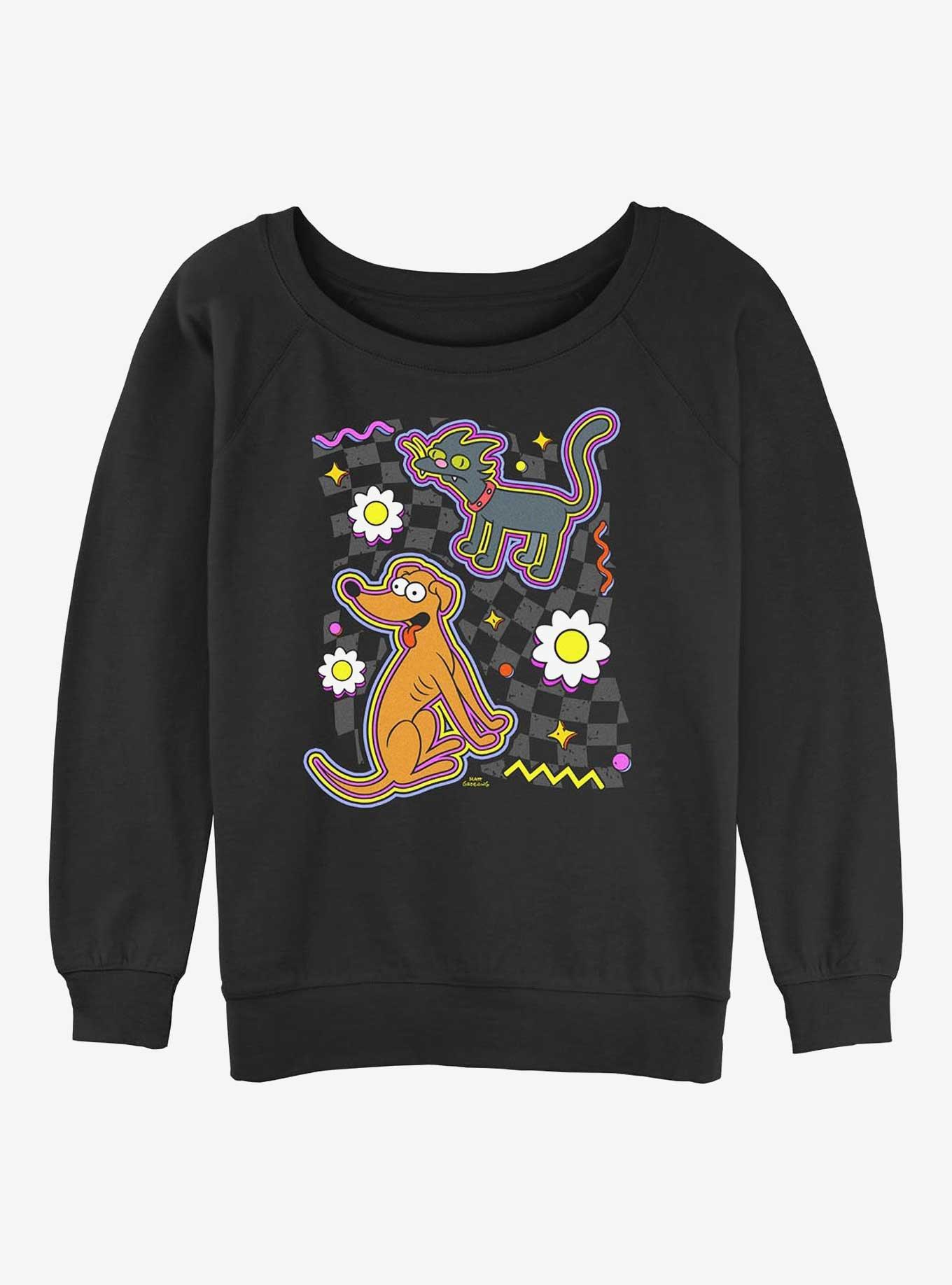 The Simpsons Cat Dog Girls Slouchy Sweatshirt, , hi-res