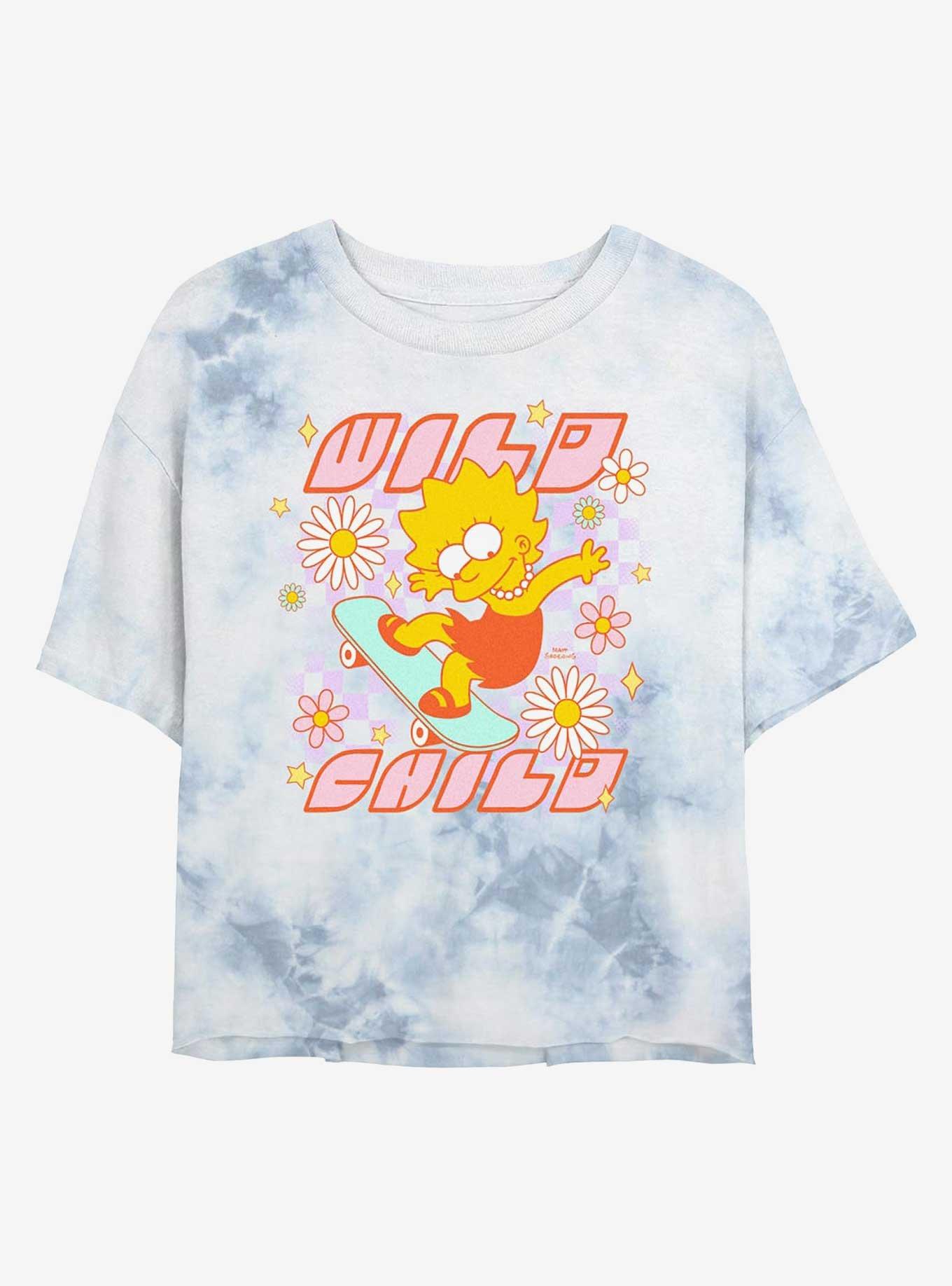 The Simpsons Wild Child Lisa Girls Tie-Dye Crop T-Shirt, , hi-res