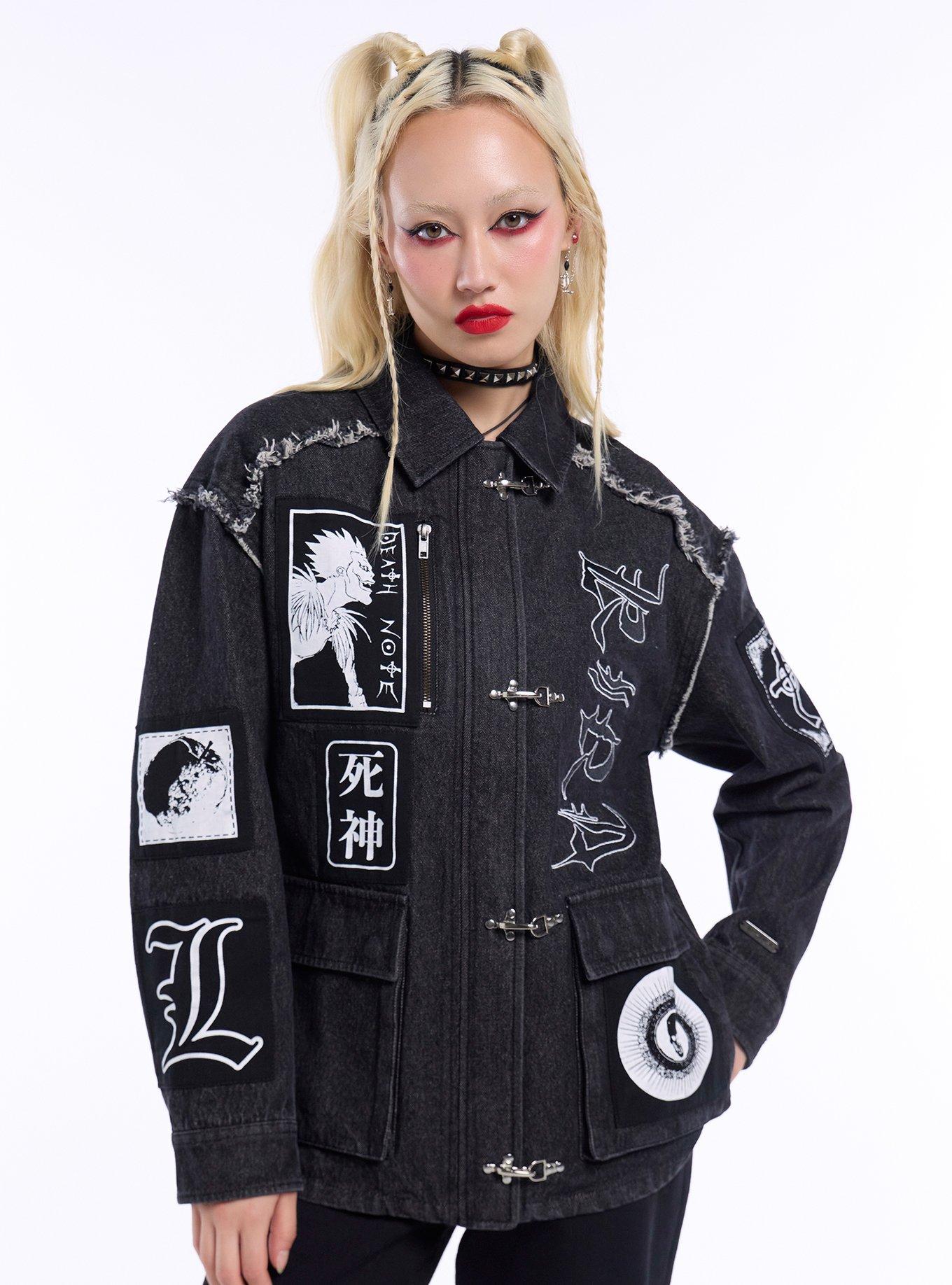 Death Note Patches Cargo Girls Denim Jacket, , hi-res