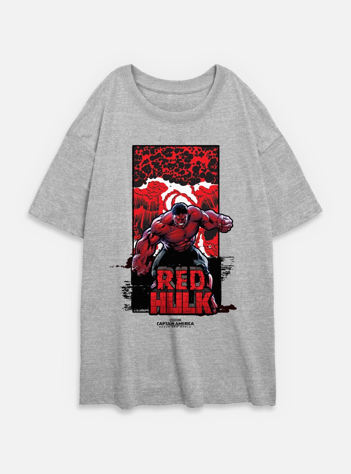 Captain America: Brave New World Red Hulk Bomb Womens Oversized T-Shirt,All Products : American Fashion Style Bags On Sale