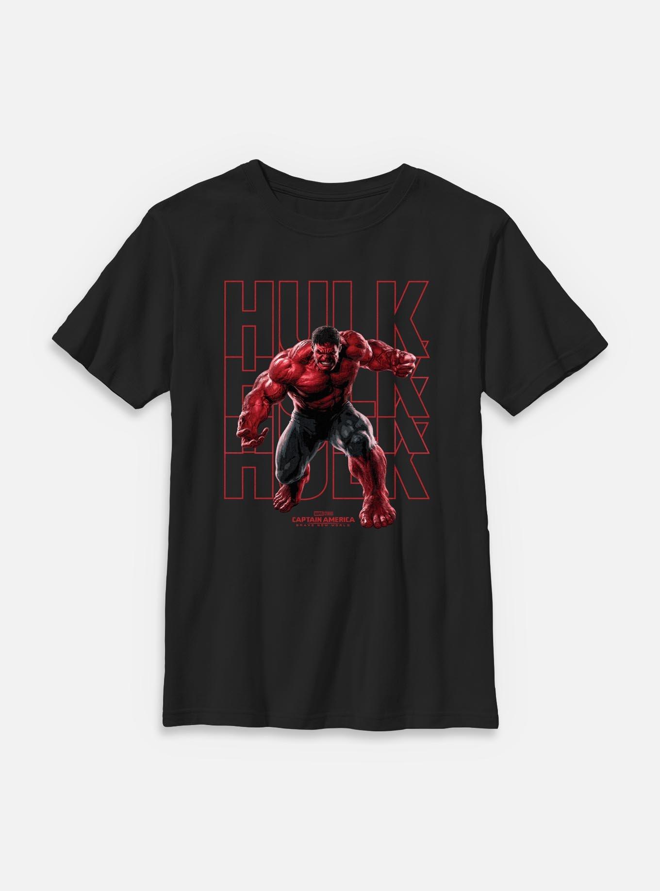 Captain America: Brave New World Red Hulk Text Stack Youth T-Shirt, , hi-res