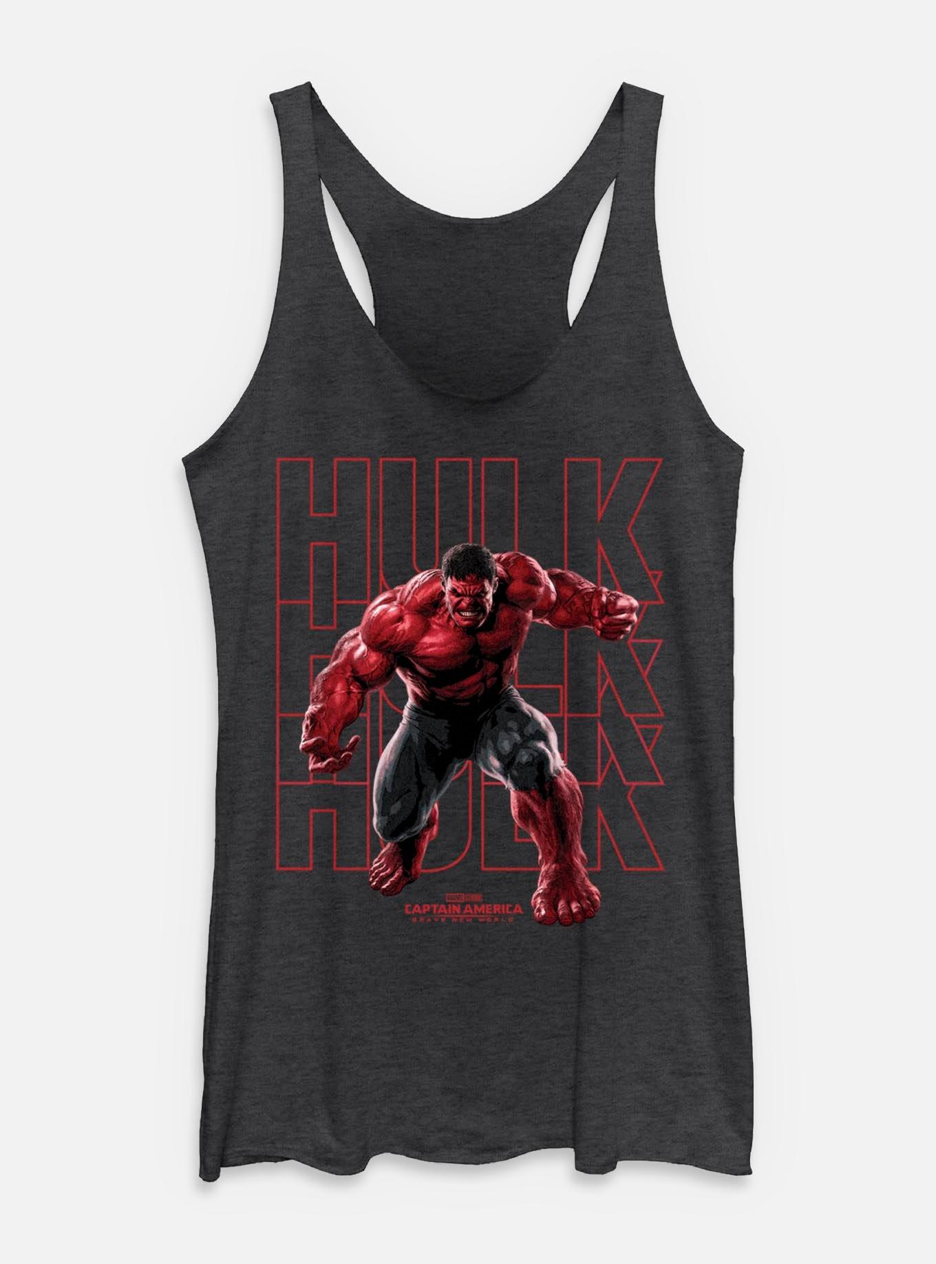 Captain America: Brave New World Red Hulk Text Stack Womens Tank Top,All Products : American Fashion Style Bags On Sale