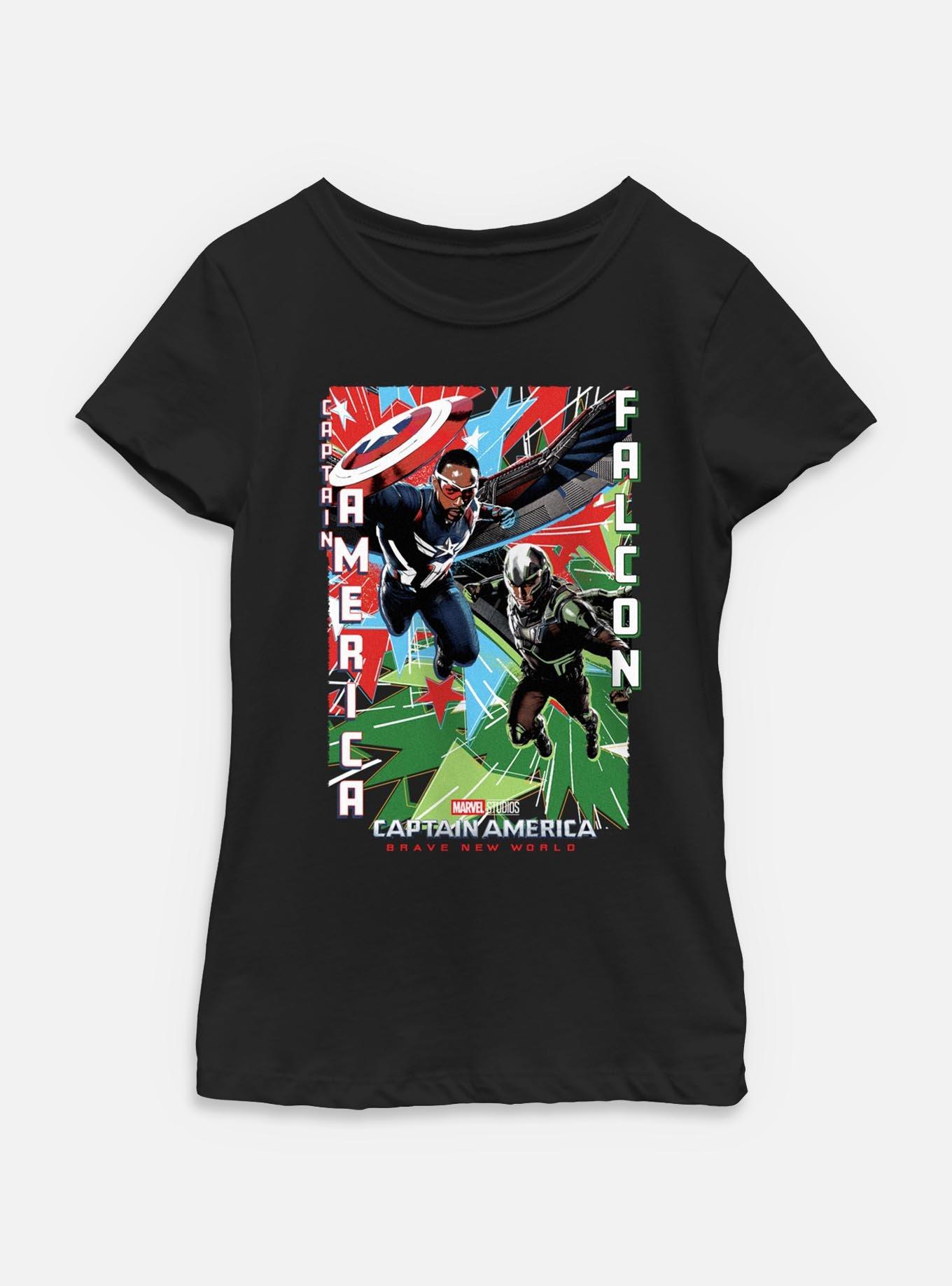 Captain America: Brave New World Captain America And Falcon Youth Girls T-Shirt, , hi-res