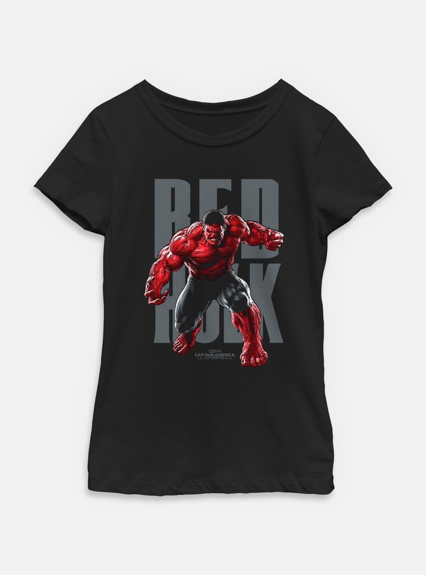 Captain America: Brave New World Red Hulk Portrait Youth Girls T-Shirt, BLACK, hi-res