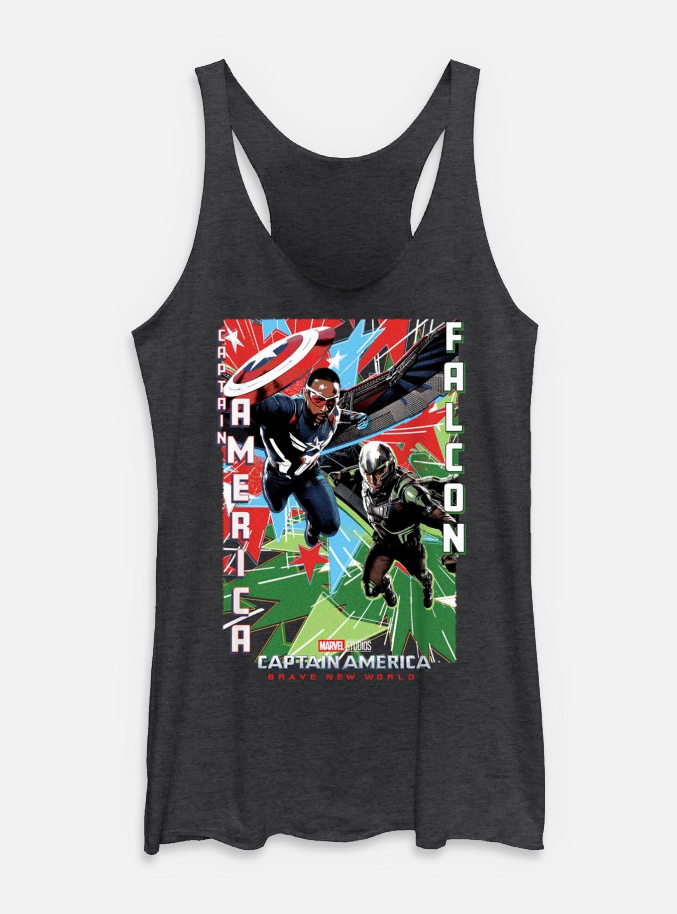 Captain America: Brave New World Captain America And Falcon Womens Tank Top, BLK HTR, hi-res