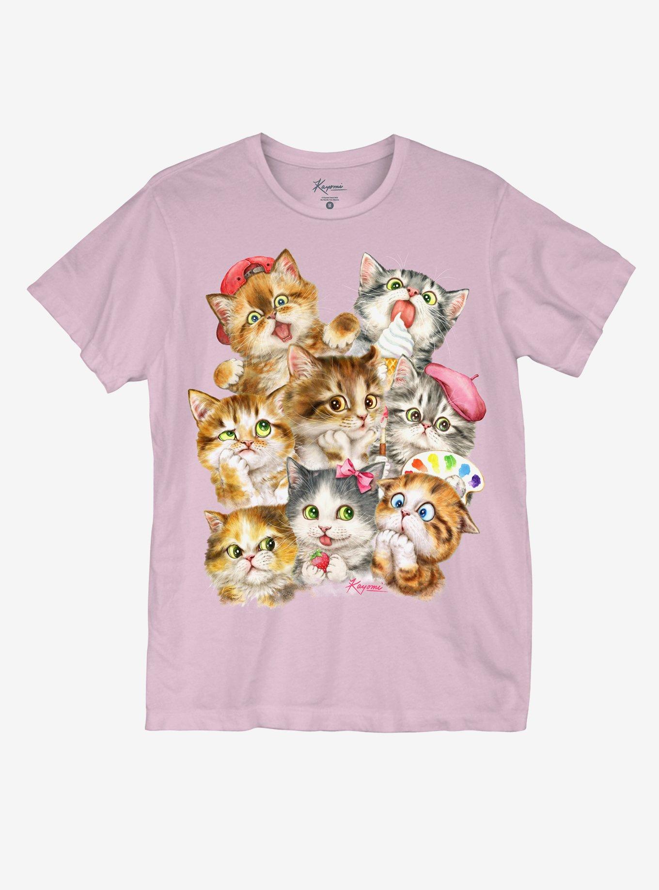 Cute Cat Collage Girls T-Shirt By Kayomi Harai, , hi-res