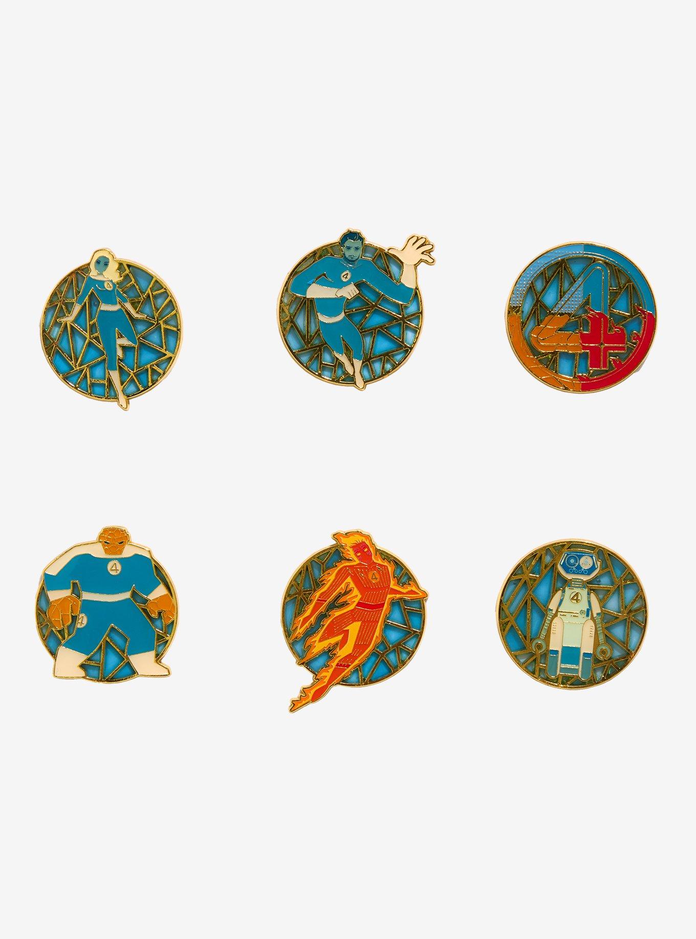 Loungefly The Fantastic Four: First Steps Stained Glass Blind Box Enamel Pin — BoxLunch Exclusive, , hi-res