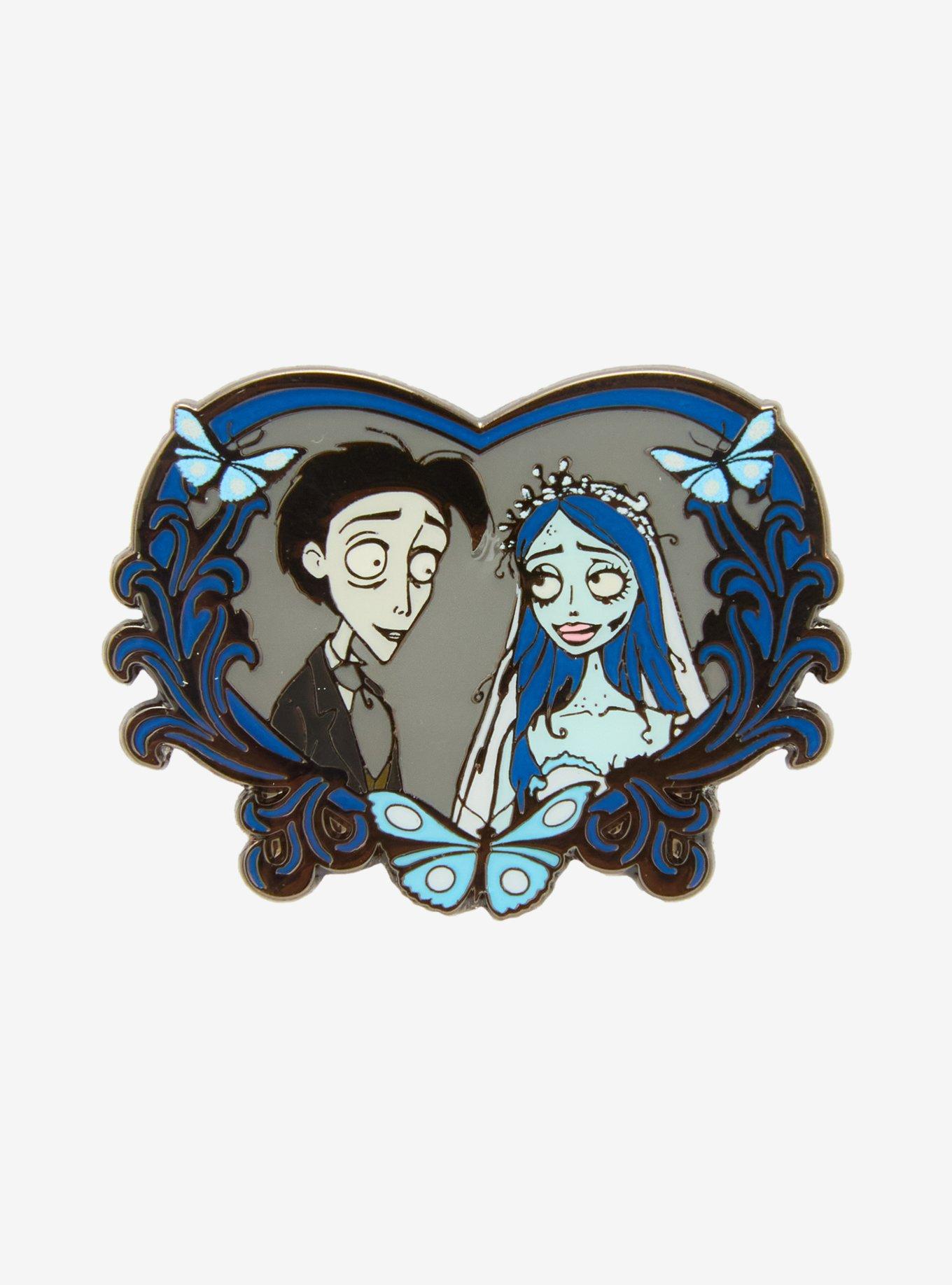 Loungefly Corpse Bride Victor & Emily Heart Enamel Pin - BoxLunch Exclusive, , hi-res