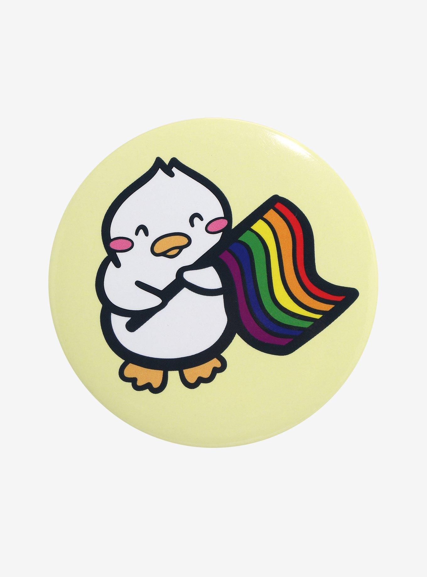 Duck Pride Flag 3 Inch Button, , hi-res