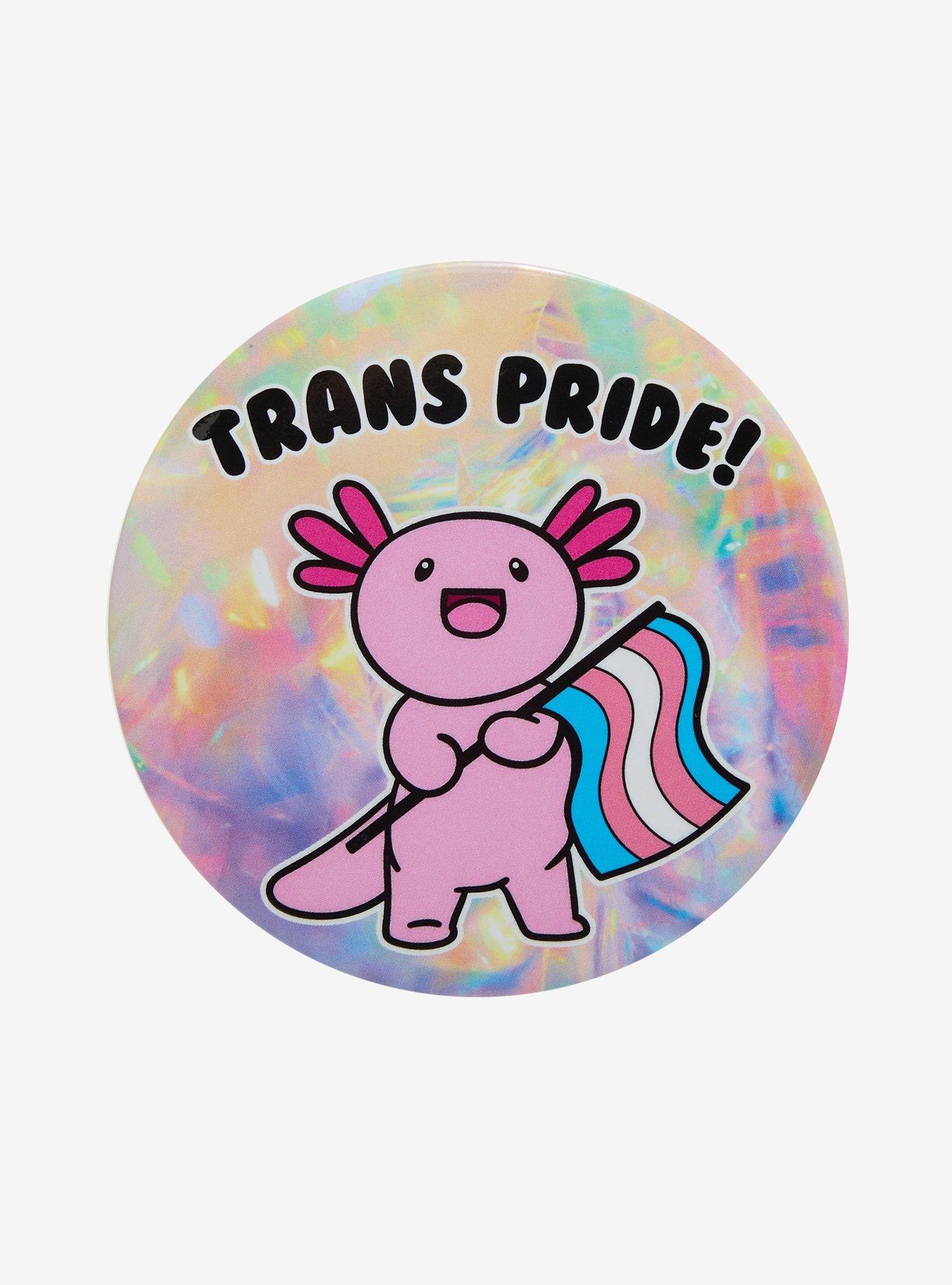 Axolotl Trans Pride 3 Inch Button, , hi-res