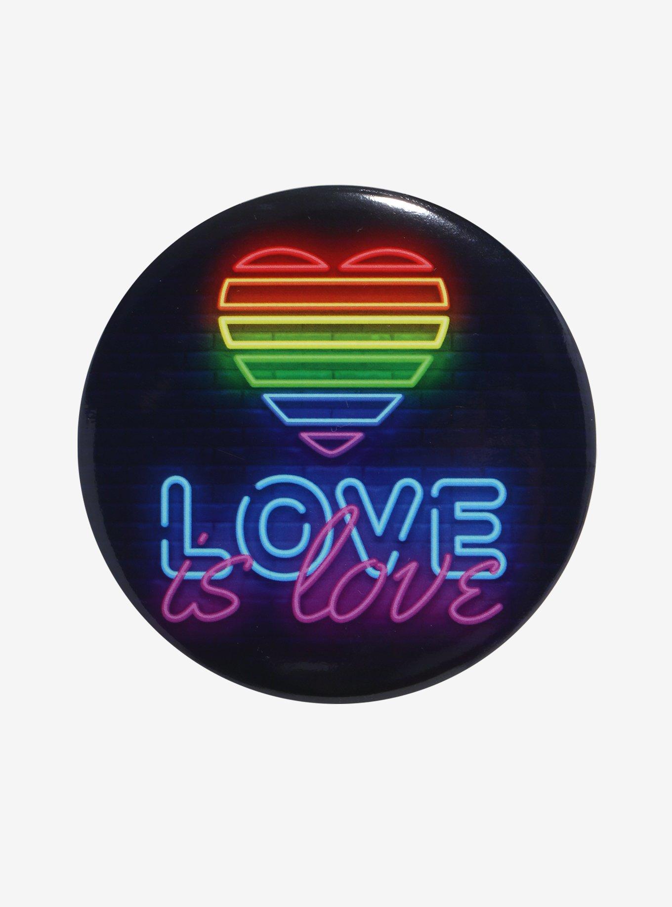Love Is Love Neon Sign 3 Inch Button, , hi-res