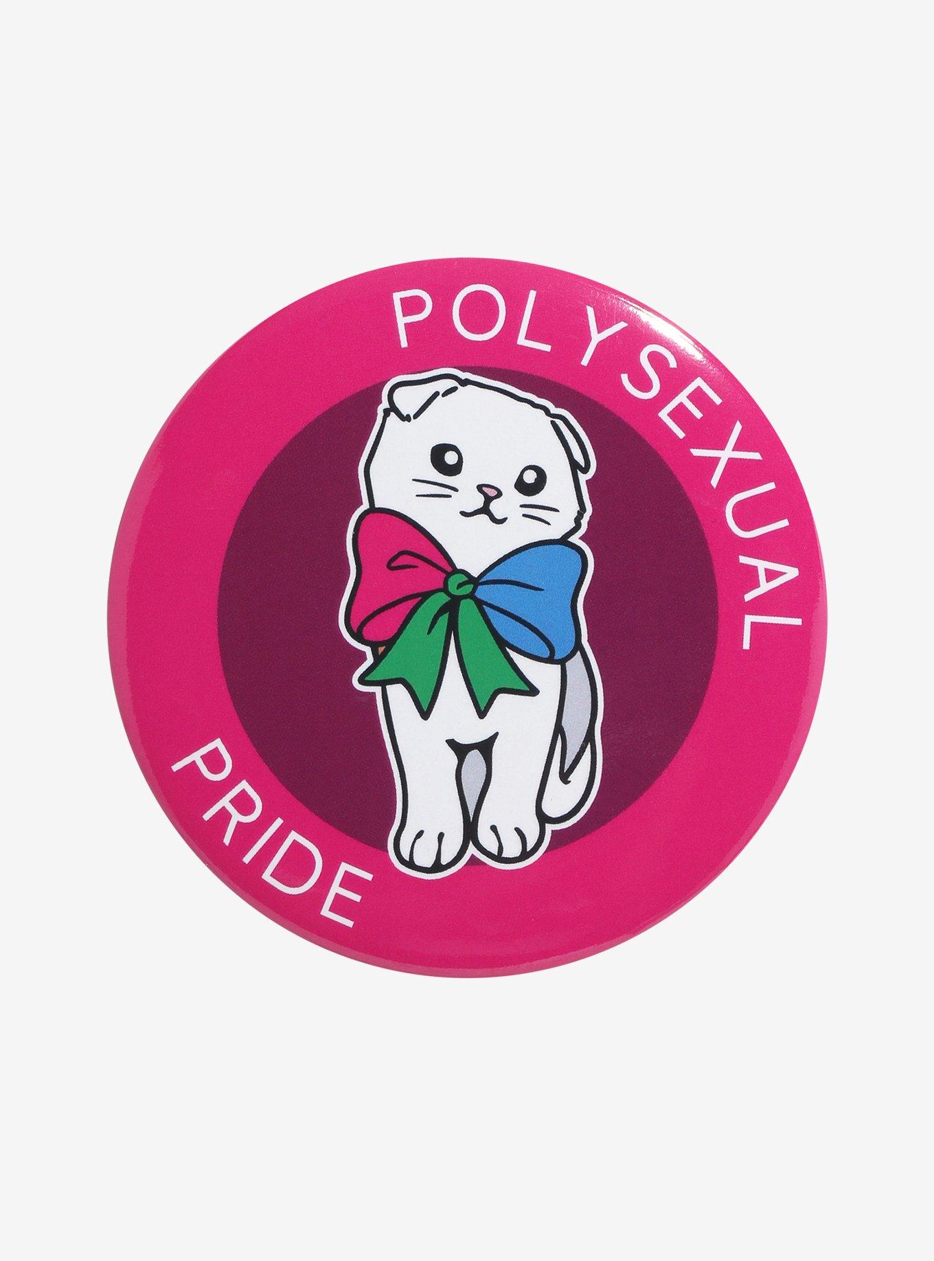 Polysexual Pride Kitty 3 Inch Button, , hi-res