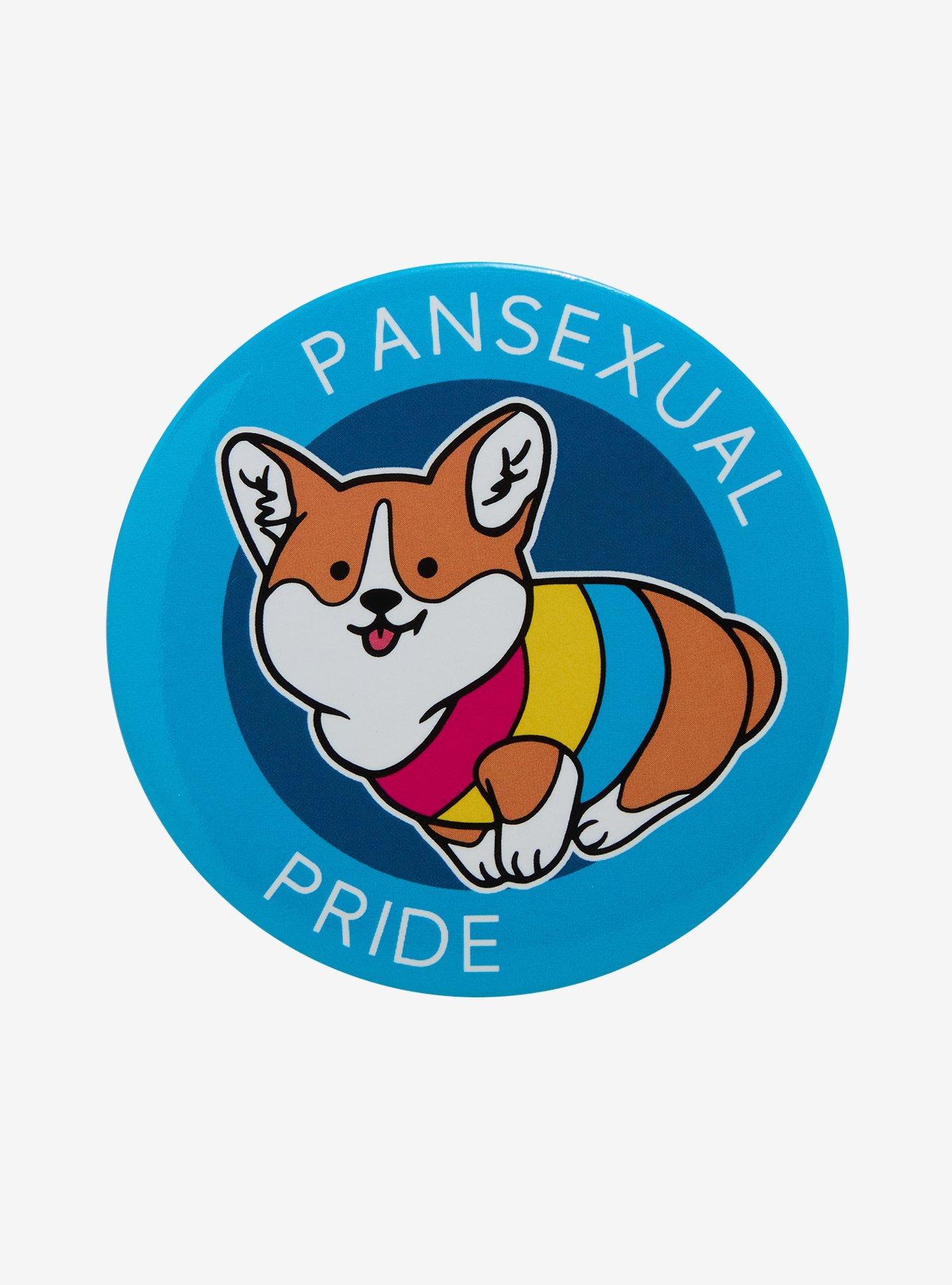 Pansexual Pride Corgi 3 Inch Button, , hi-res