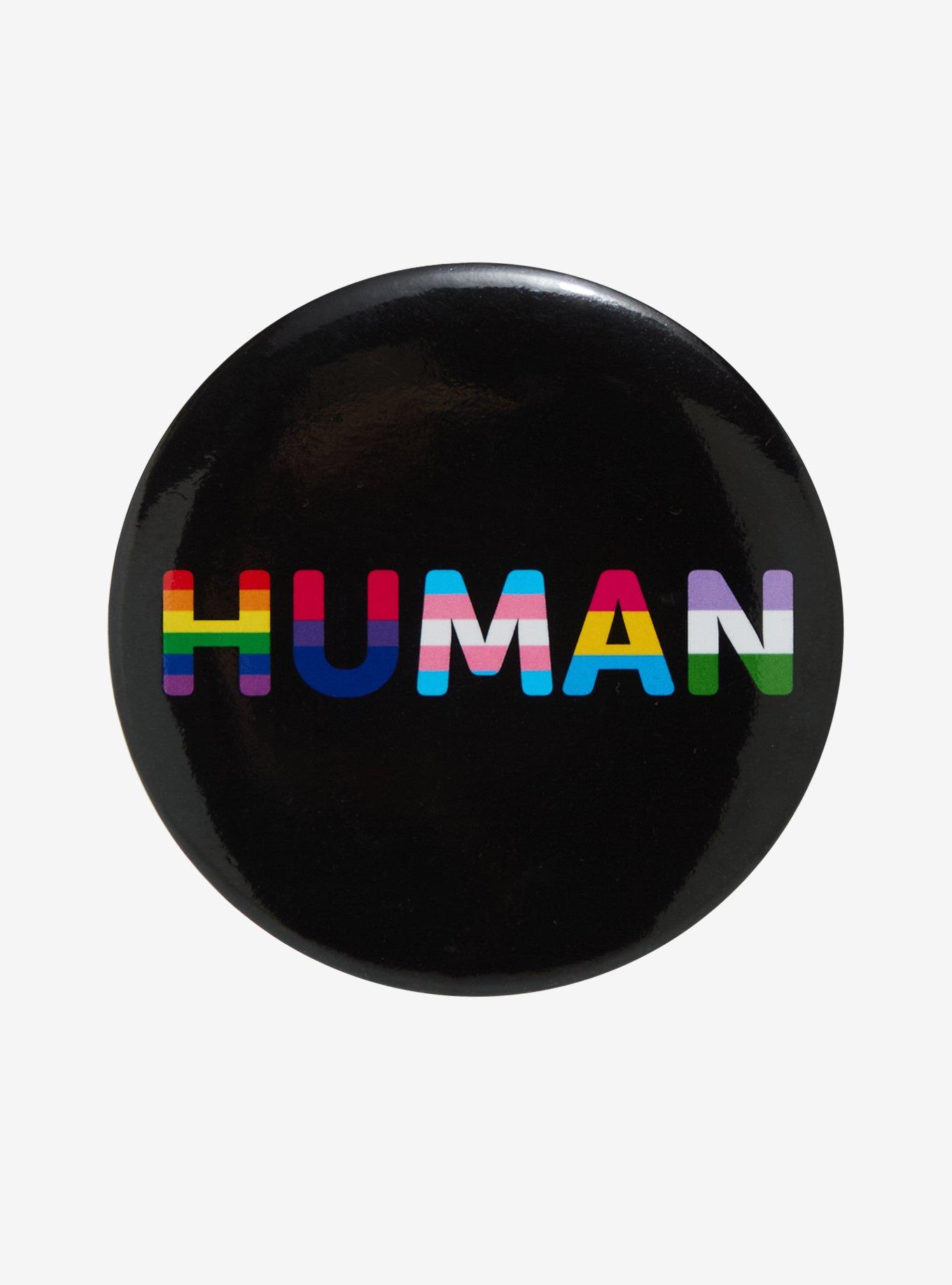 Human Pride Flags 3 Inch Button, , hi-res