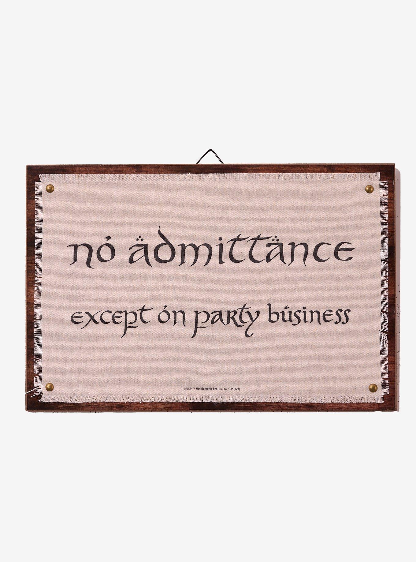The Lord of the Rings No Admittance Except on Party Business Wall Art — BoxLunch Exclusive, , hi-res