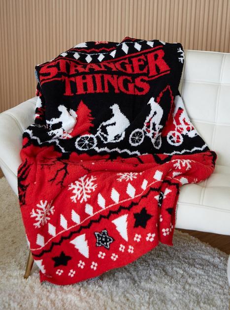 Stranger Things Holiday Sweater Knit Throw — BoxLunch Exclusive