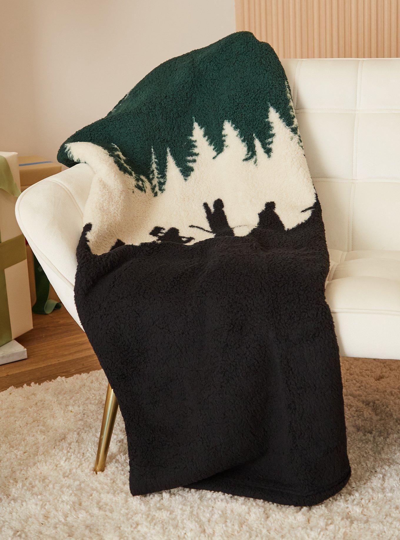 The Lord of The Rings Fellowship Mountain Silhouette Sherpa Throw - BoxLunch Exclusive, , hi-res