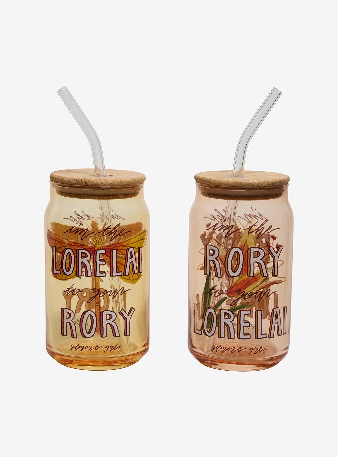 Gilmore Girls Lorelai & Rory Glass Cup with Straw Set - BoxLunch Exclusive, , hi-res