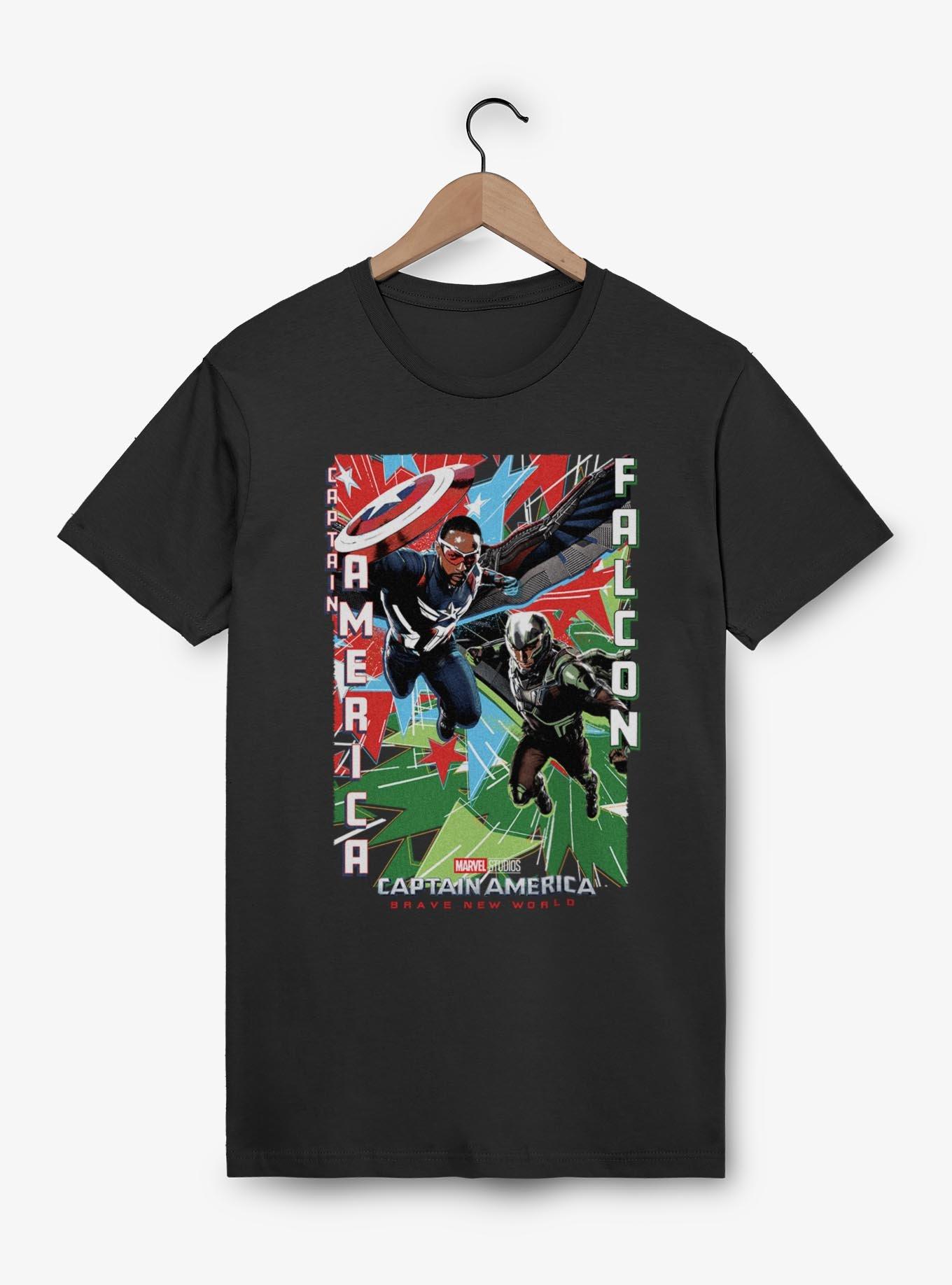 Captain America: Brave New World Captain America And Falcon T-Shirt, BLACK, hi-res