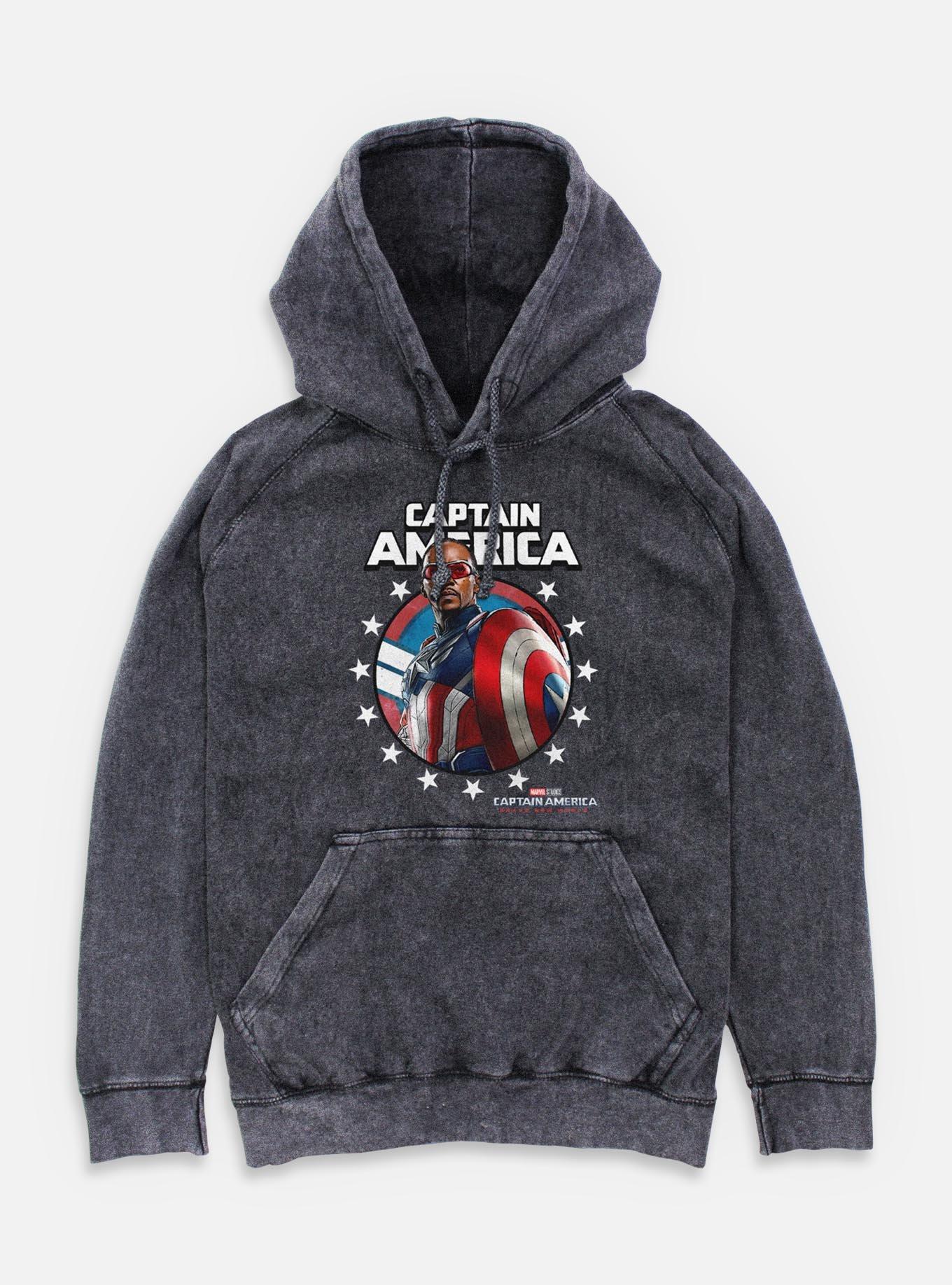 Captain America: Brave New World Captain Portrait Mineral Wash Hoodie, , hi-res